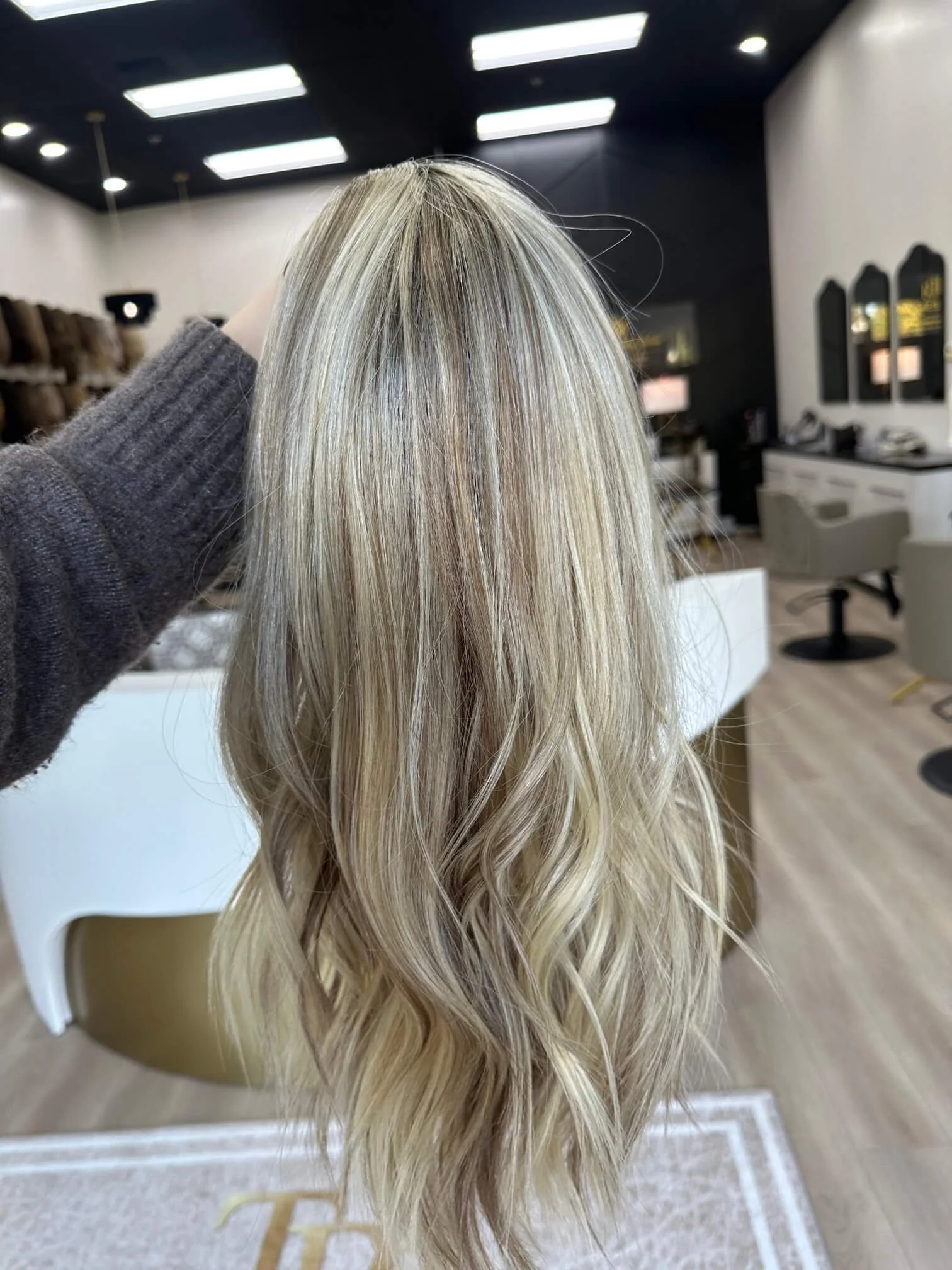 20-inch blonde Slavic human hair wig with a natural-looking base