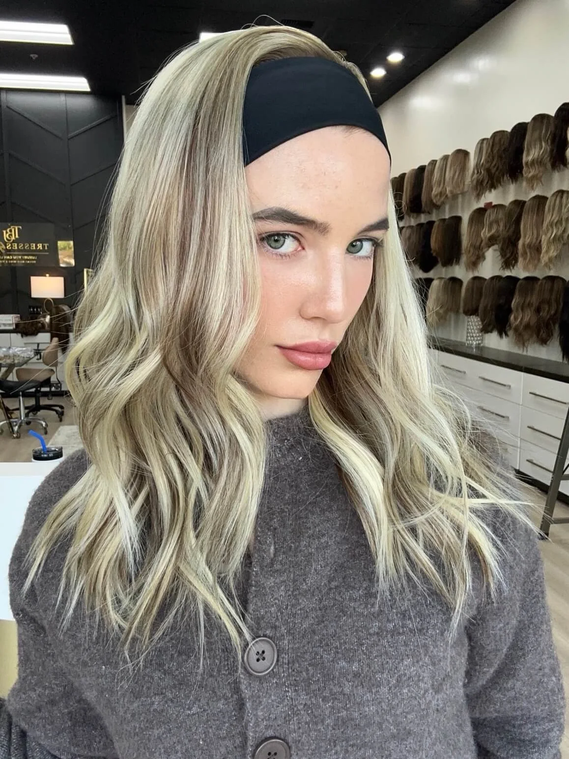 20-inch blonde Slavic human hair wig with 120% density