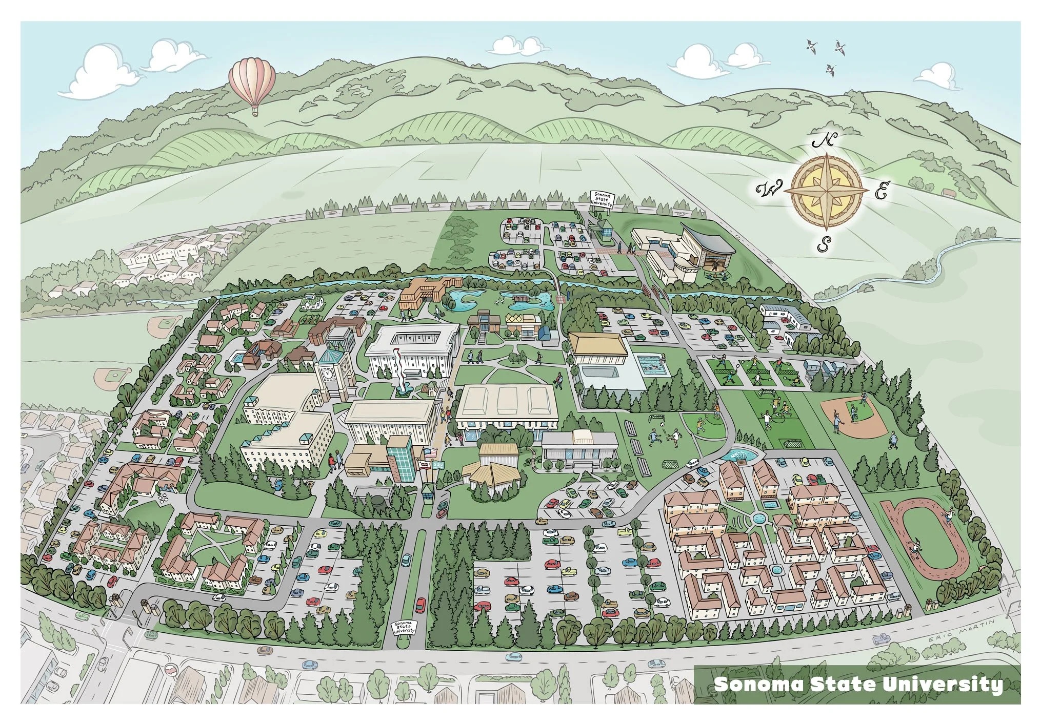 Sonoma State University, campus map