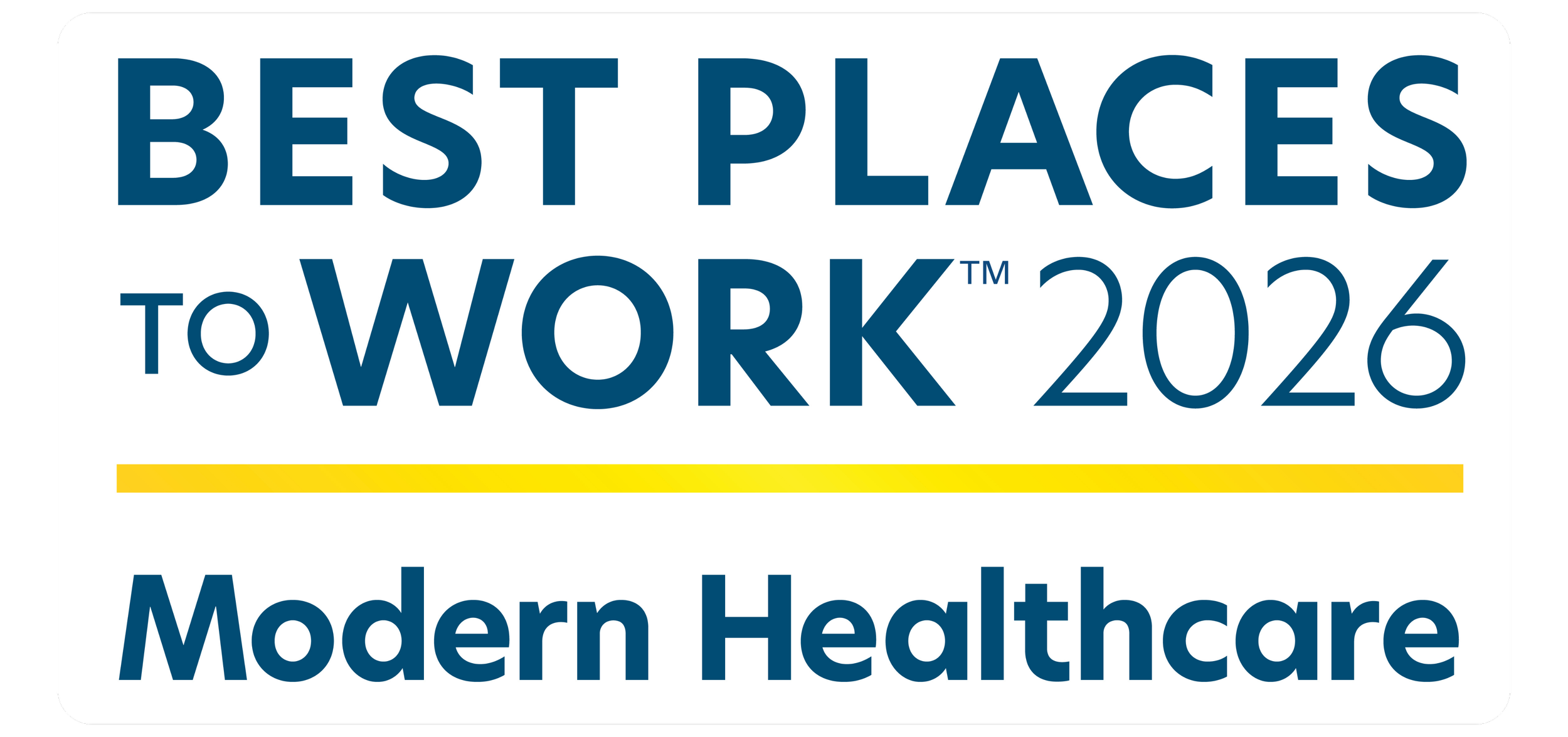 Badge or sign that reads 'Best Places to Work 2020' in large blue text, with additional text partially visible below.