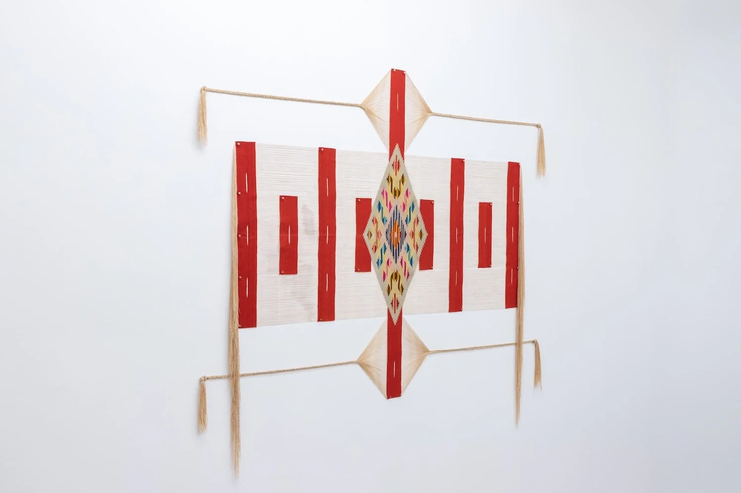Ancient One : Ocotillo Relative : Blood Memories : Sacred Bonds 2025 Deconstructed serape copper nails interfacing 54 x 58 inches (web edit II).jpg