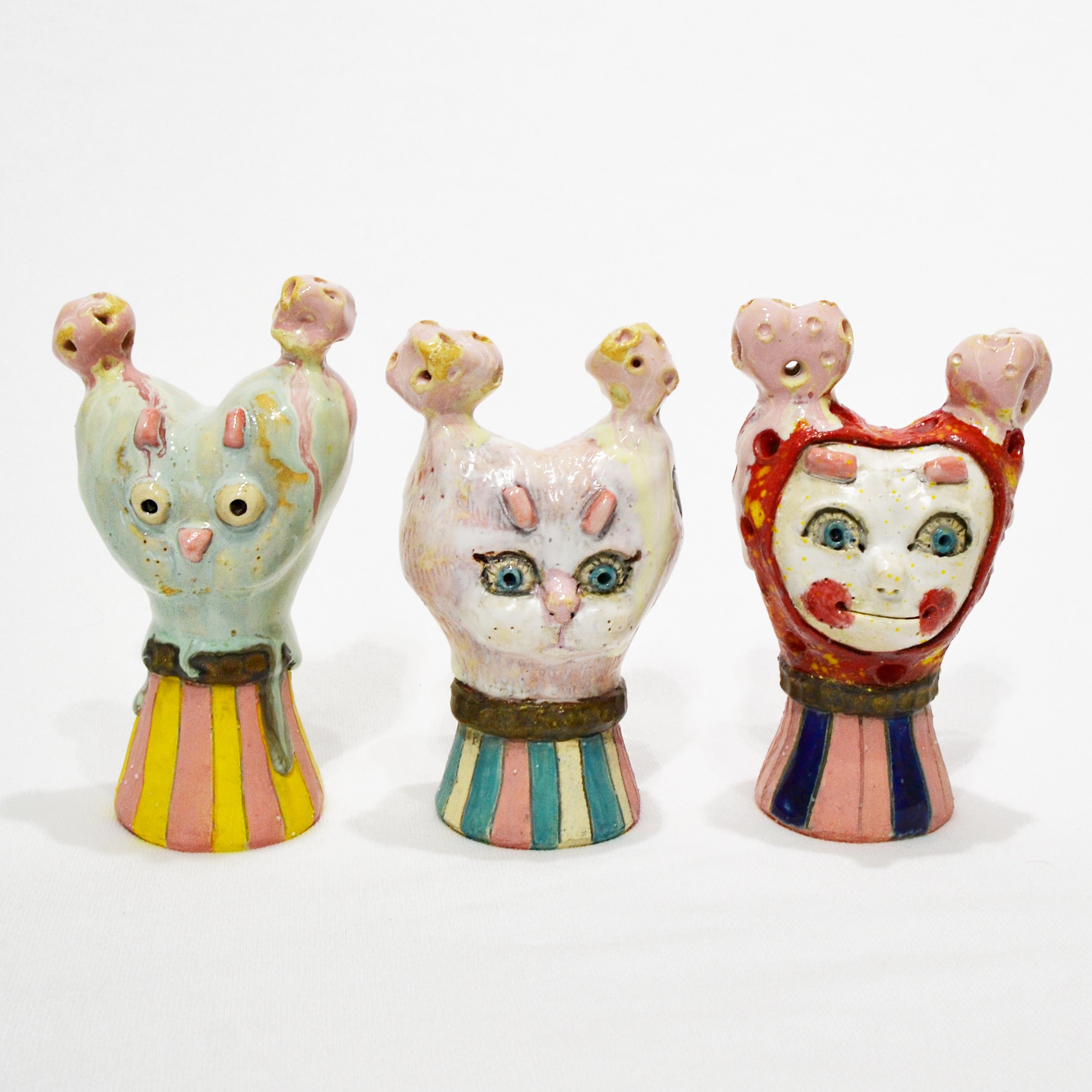 The Ceremony of Small Hearts (I-III) ceramic & glaze 6 x 3 x 2.5 inches (each).jpg