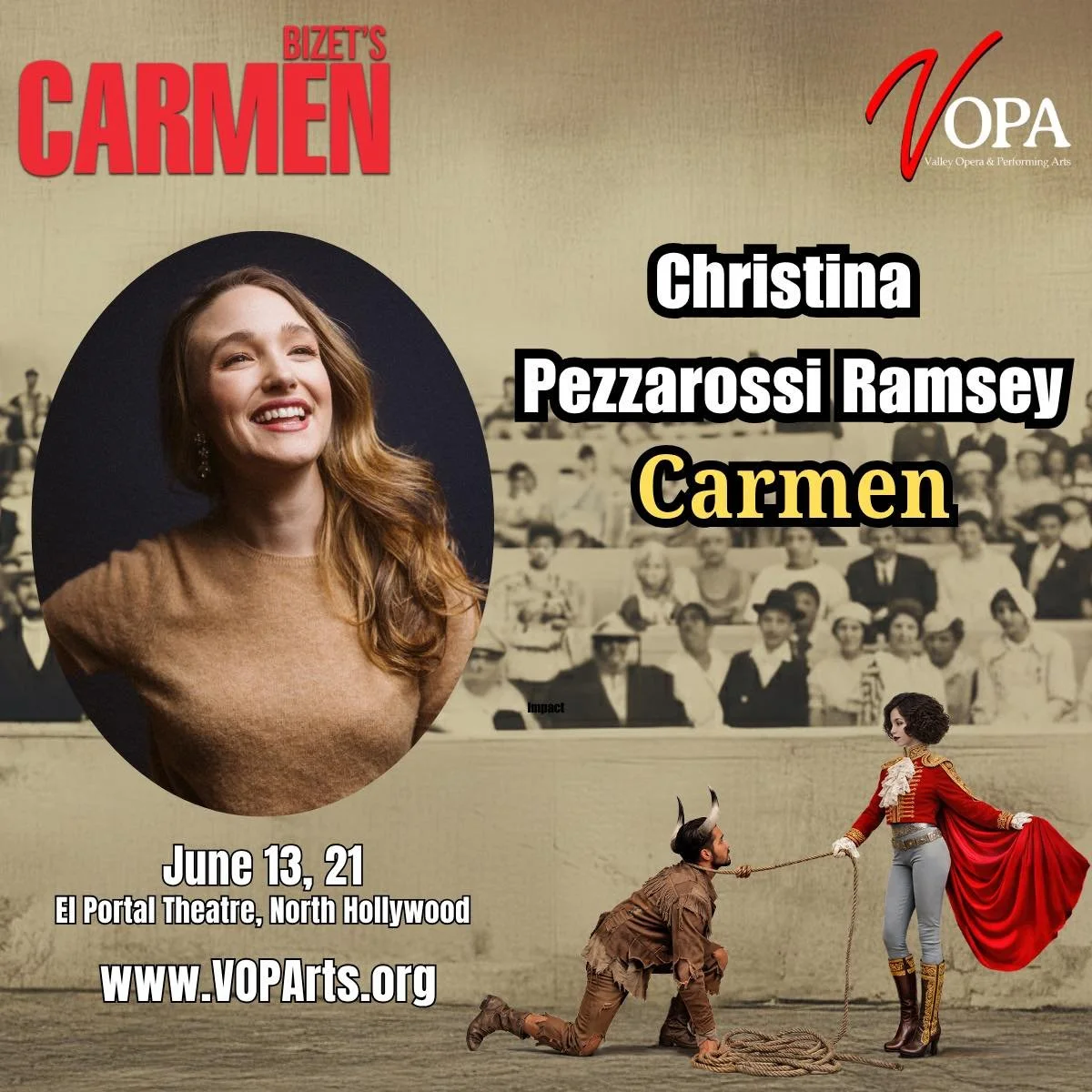 I am THRILLED to be stepping back into Carmen&rsquo;s shoes with Valley Opera &amp; Performing Arts, VOPA! Every time I sing this role I find something new, something deeper &mdash; and I cannot WAIT to share it with you.

Come experience it live wit