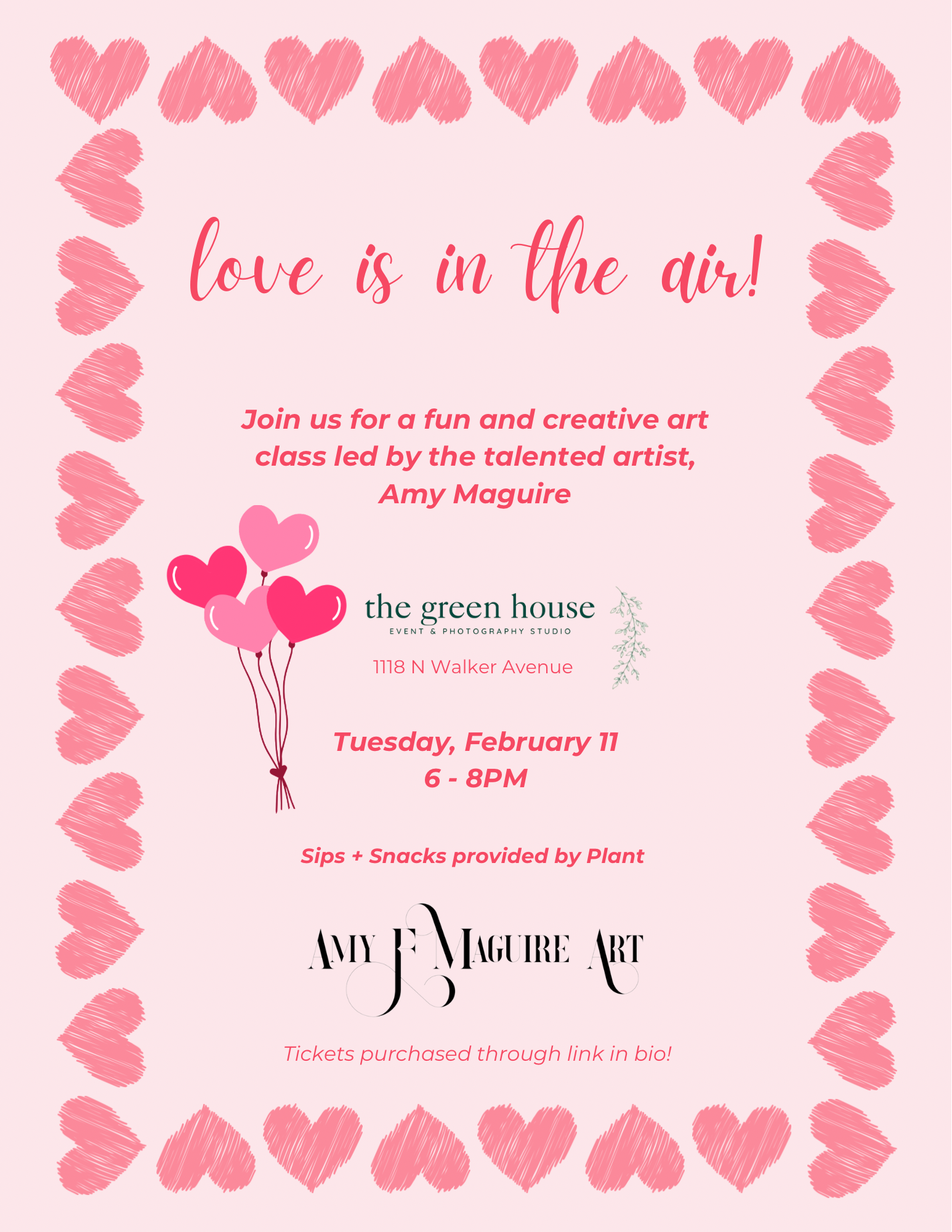 Valentines Art Class with Amy Maguire