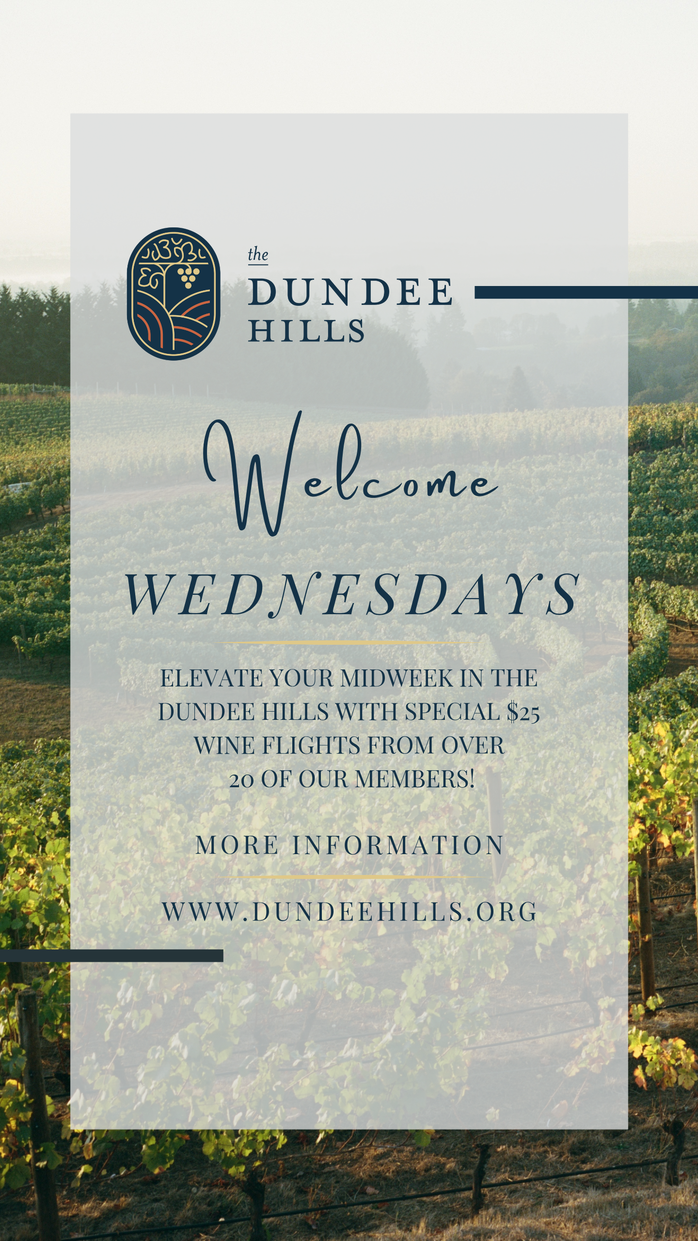 Welcome Wednesdays, $25 Wine Flights and Walk-in Availability