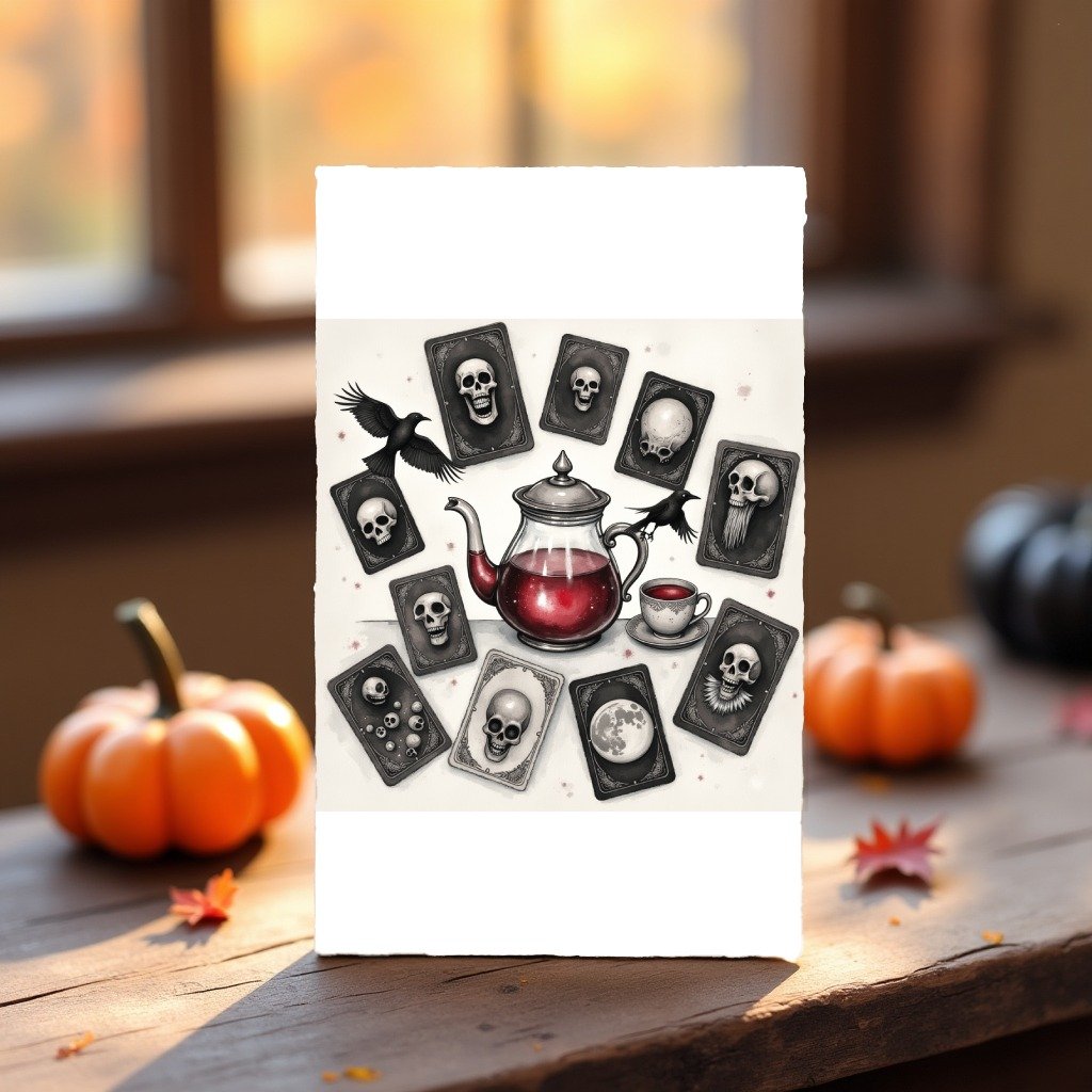 Waterproof Gothic Tarot Sticker for Witchy Journals Laptops Planners and Altars Raven Skull Art Sold as Single or Multiple Witch Decor (3).jpeg