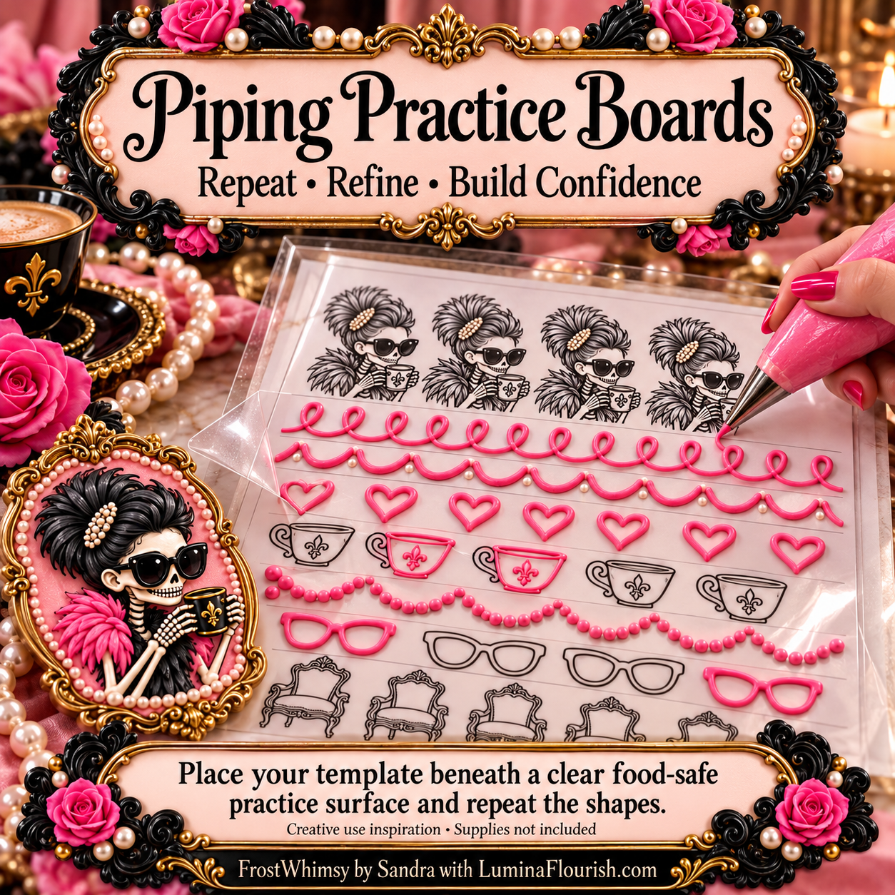 Glamorous piping practice board with sugar motifs-4.png