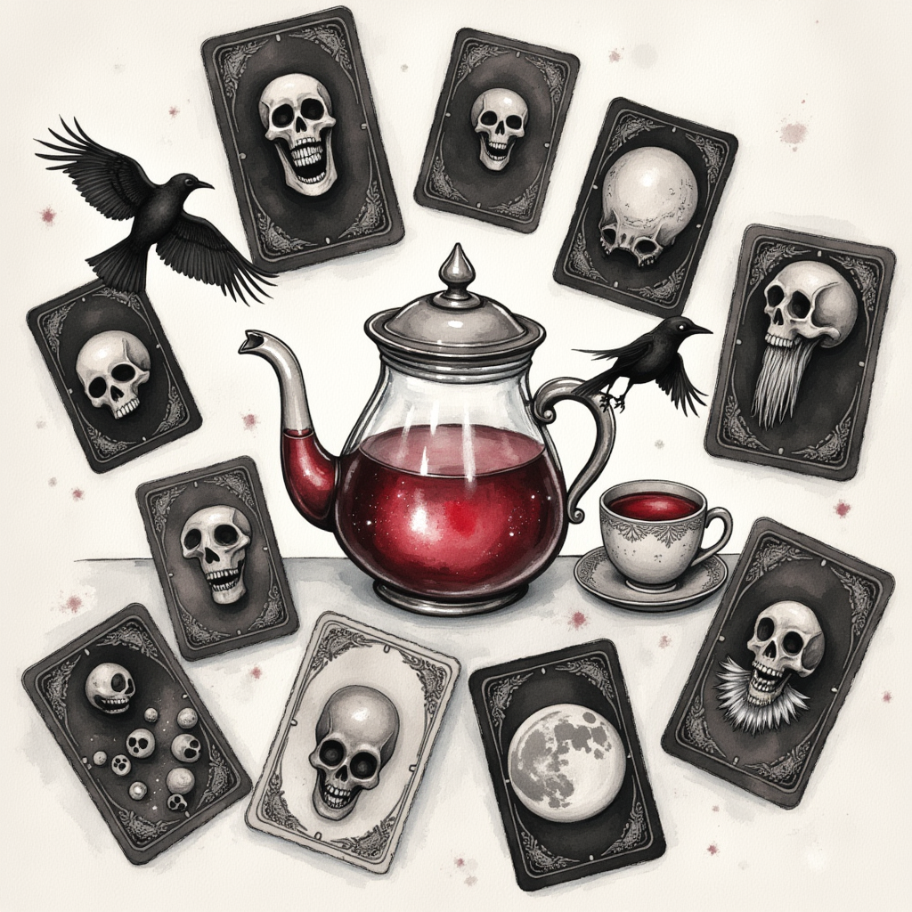 Waterproof Gothic Tarot Sticker for Witchy Journals Laptops Planners and Altars Raven Skull Art Sold as Single or Multiple Witch Decor (2).png