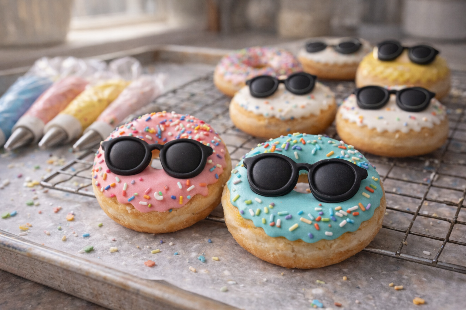 Summer Sunglasses Royal Icing Transfers, Digital Template, Cookie Decorating Tool, Printable Design, Round Eyeglasses, Crafting Art, Instant