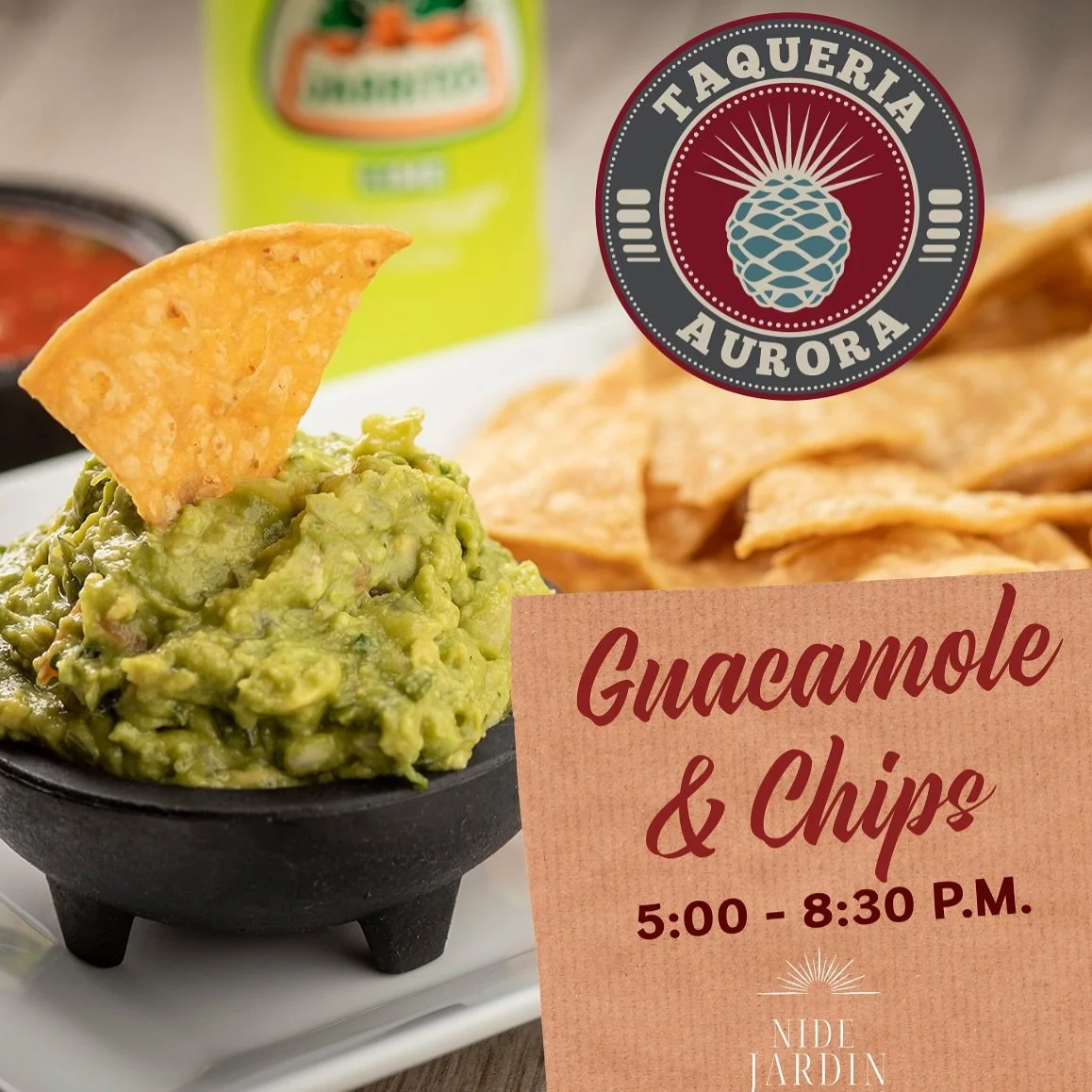 🌮✨ First Fridays at @nidejardinaurora !
We&rsquo;re popping up with fresh Guacamole &amp; Chips from 5:00&ndash;8:30 PM 🥑🔥
Come hang out and snack  with us, see you there!