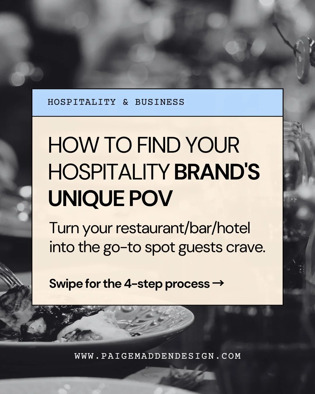 Discover your hospitality brand's authentic POV that drives repeat guests.​

Step-by-step guide reveals how origin stories, guest rituals, and unique philosophies turn generic spots into must-visit destinations.​

Stand out without chasing trends. Re