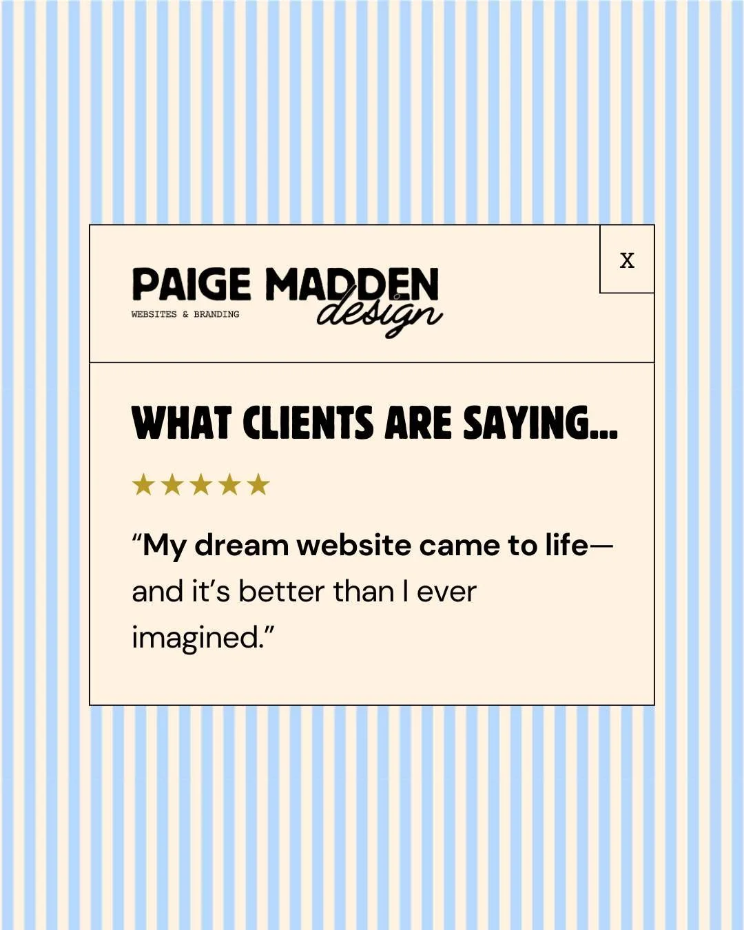 What clients are saying about @paige.madden.design

#branddesigner #webdesigner #creativeentrepreneur #designstudio #visualidentitydesign