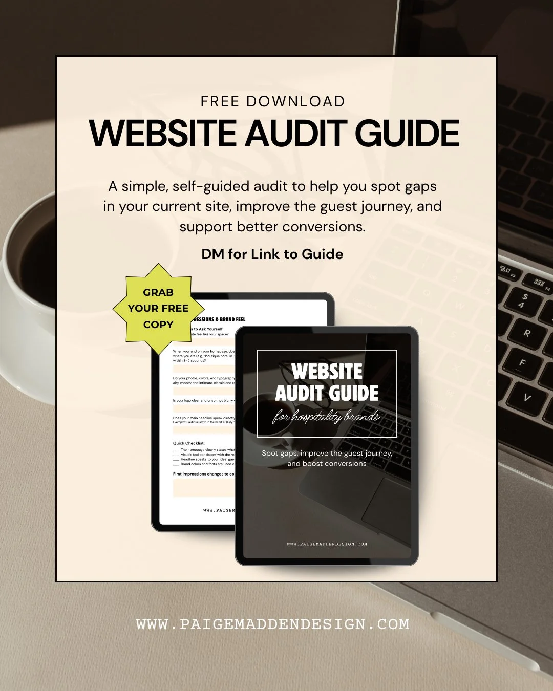 Your website should be working as hard as your front-of-house team. If you&rsquo;re not sure where to start, my free Website Audit Guide walks you through a simple, self-guided review so you can spot gaps, improve the guest journey, and support bette