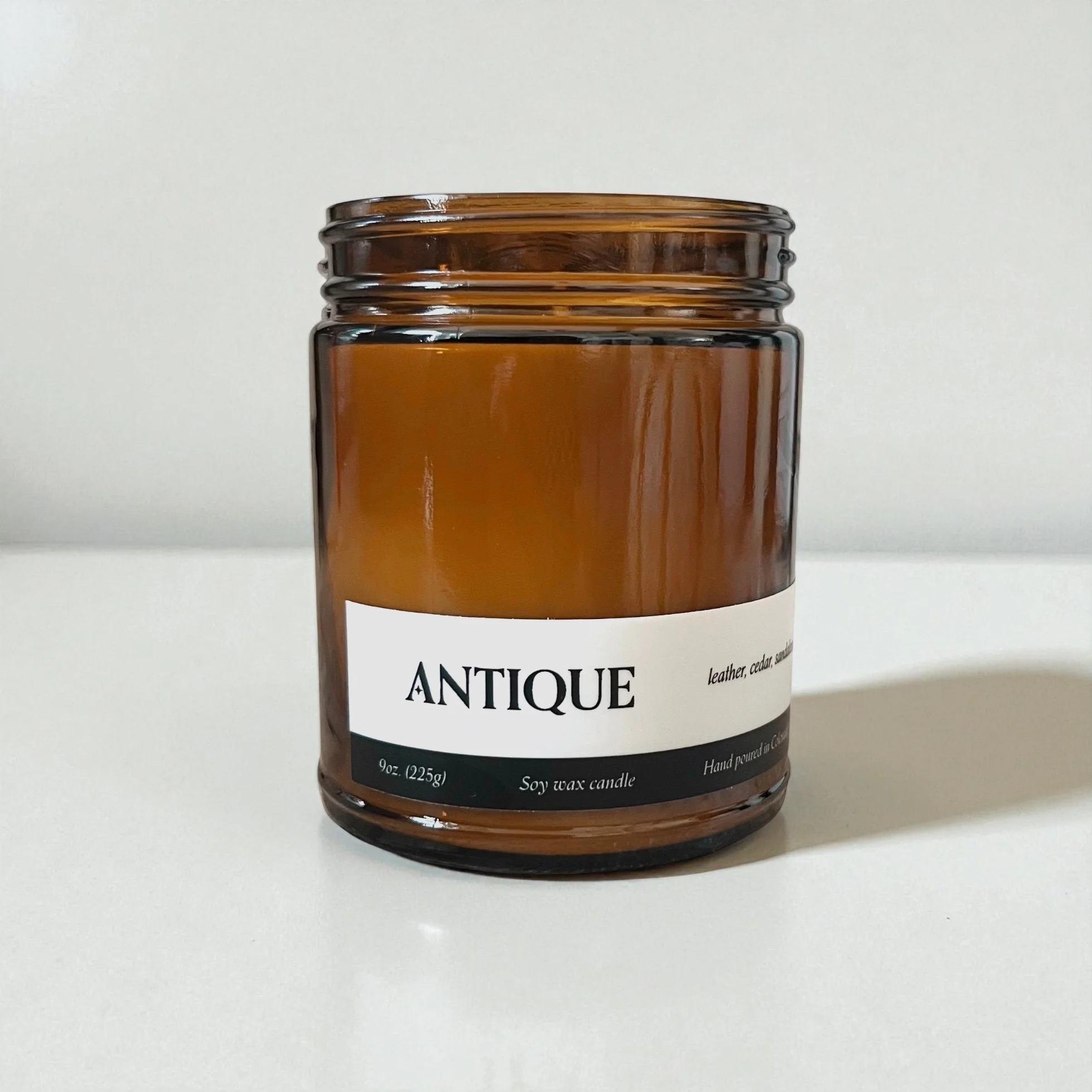 ANTIQUE 9oz Amber Glass Jar