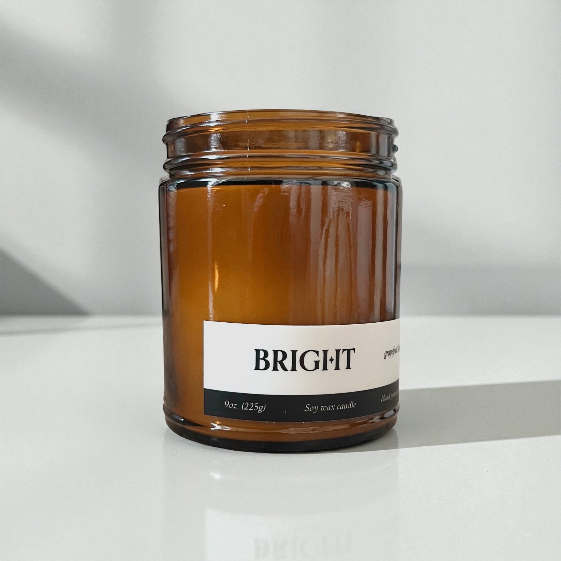 BRIGHT 9oz Amber Glass Jar