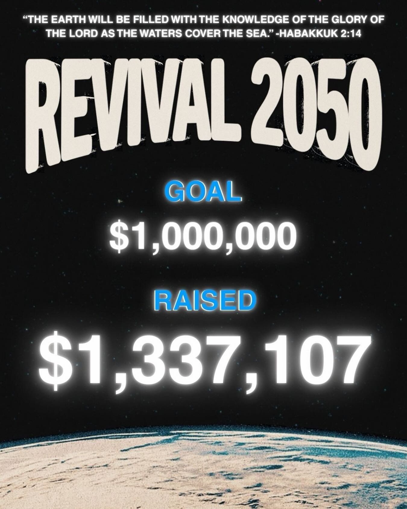 Generosity changes eternities. 🌍 

We are so grateful for the hundreds who gave generously to the Revival 2050 campaign&mdash;thank you for your overwhelming support!

Because of you, we&rsquo;re stepping into a quarter-century vision to build an es