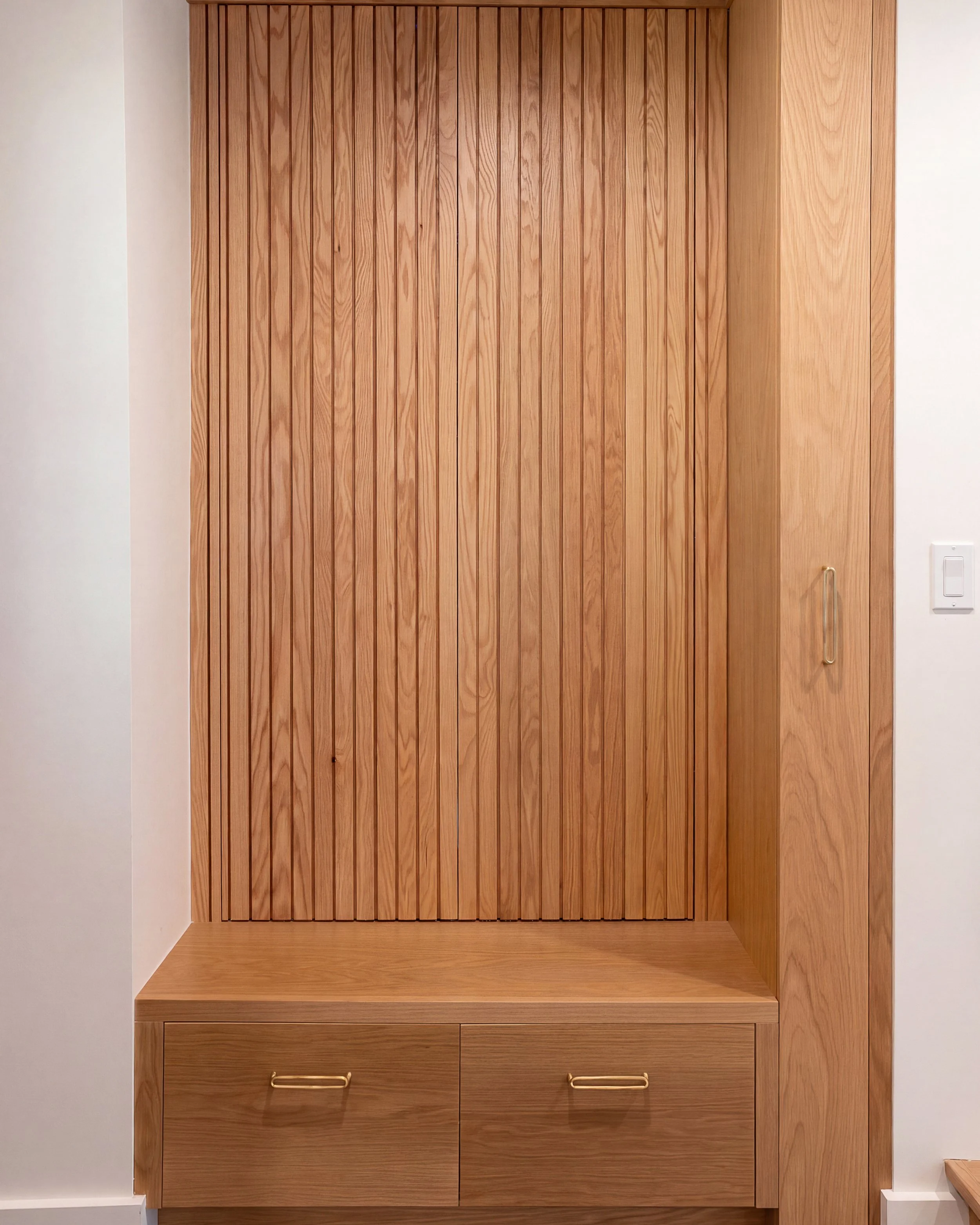 a close up of wooden cabinets