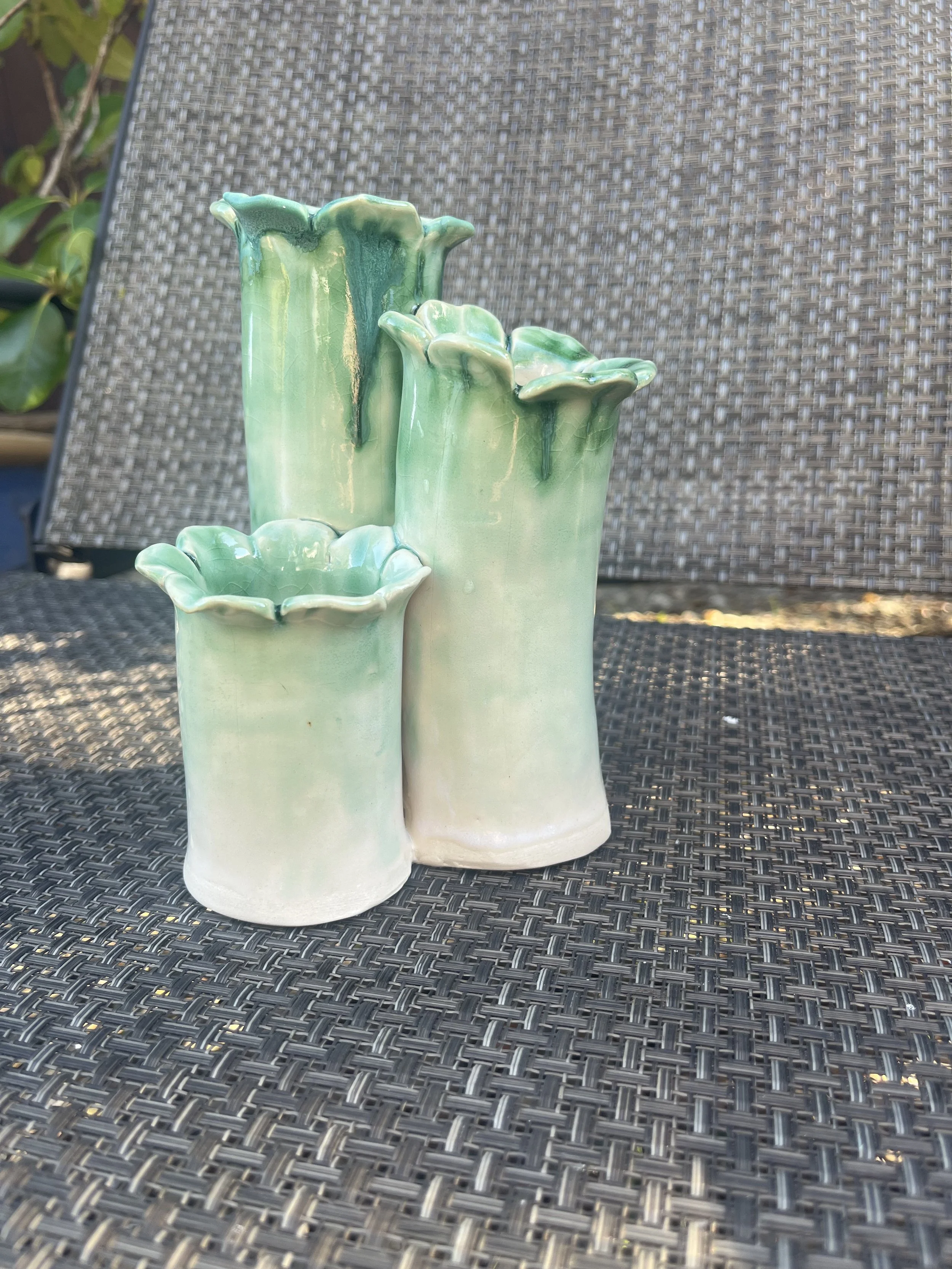 Cream green 3vase