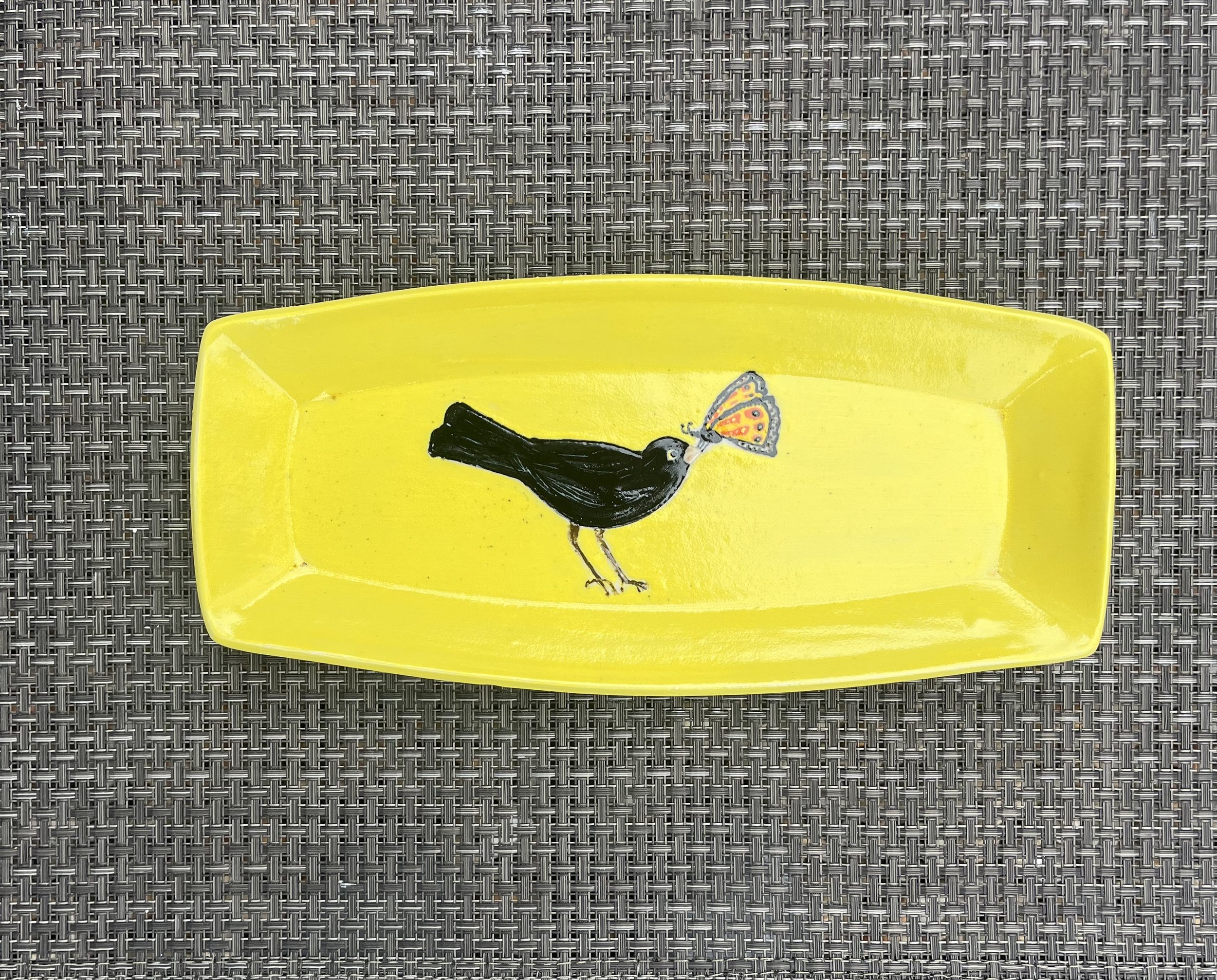 Blackbird & butterfly tray