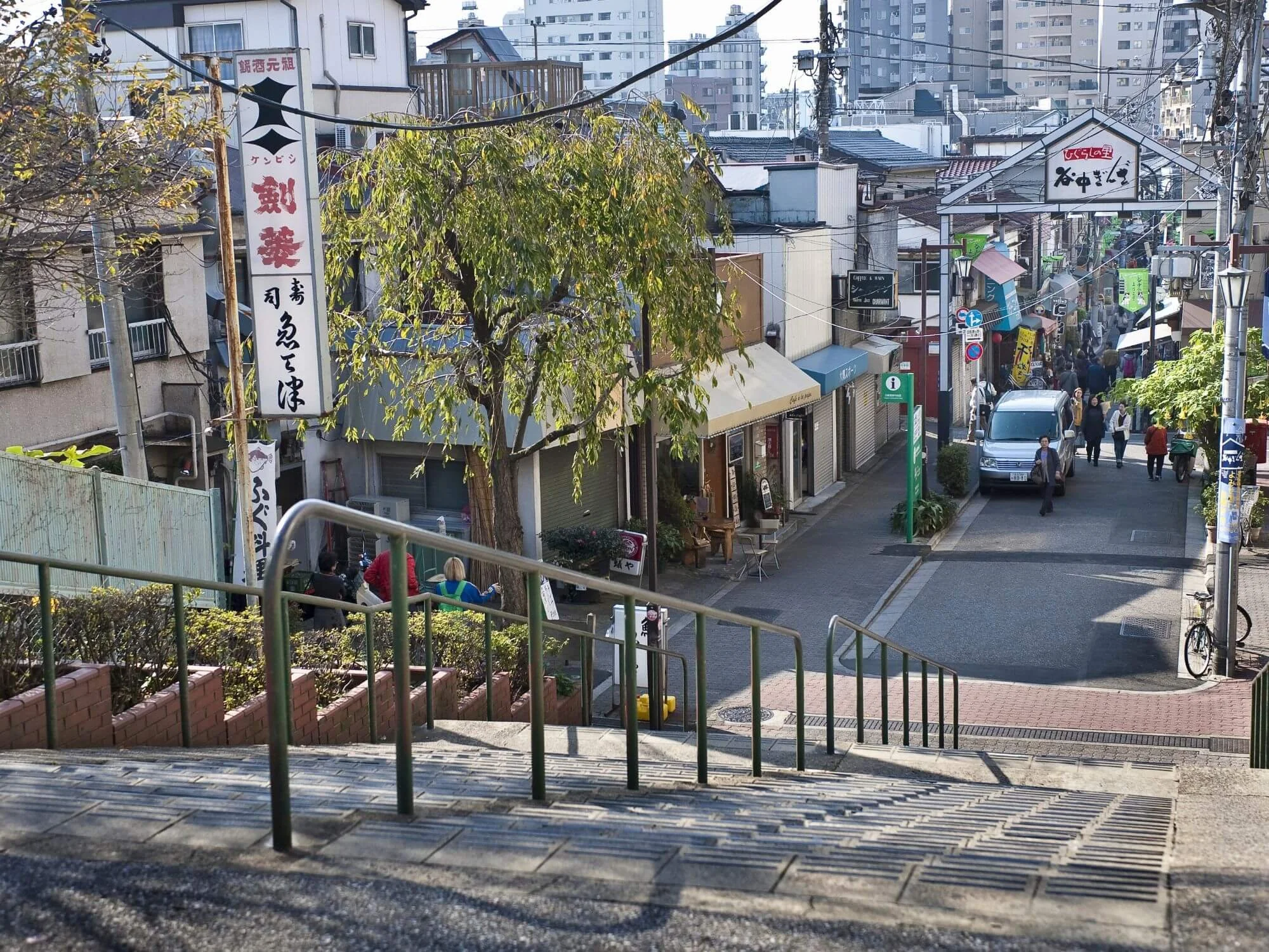 A photo from the top of Sunset Steps in Yanaka Ginza.