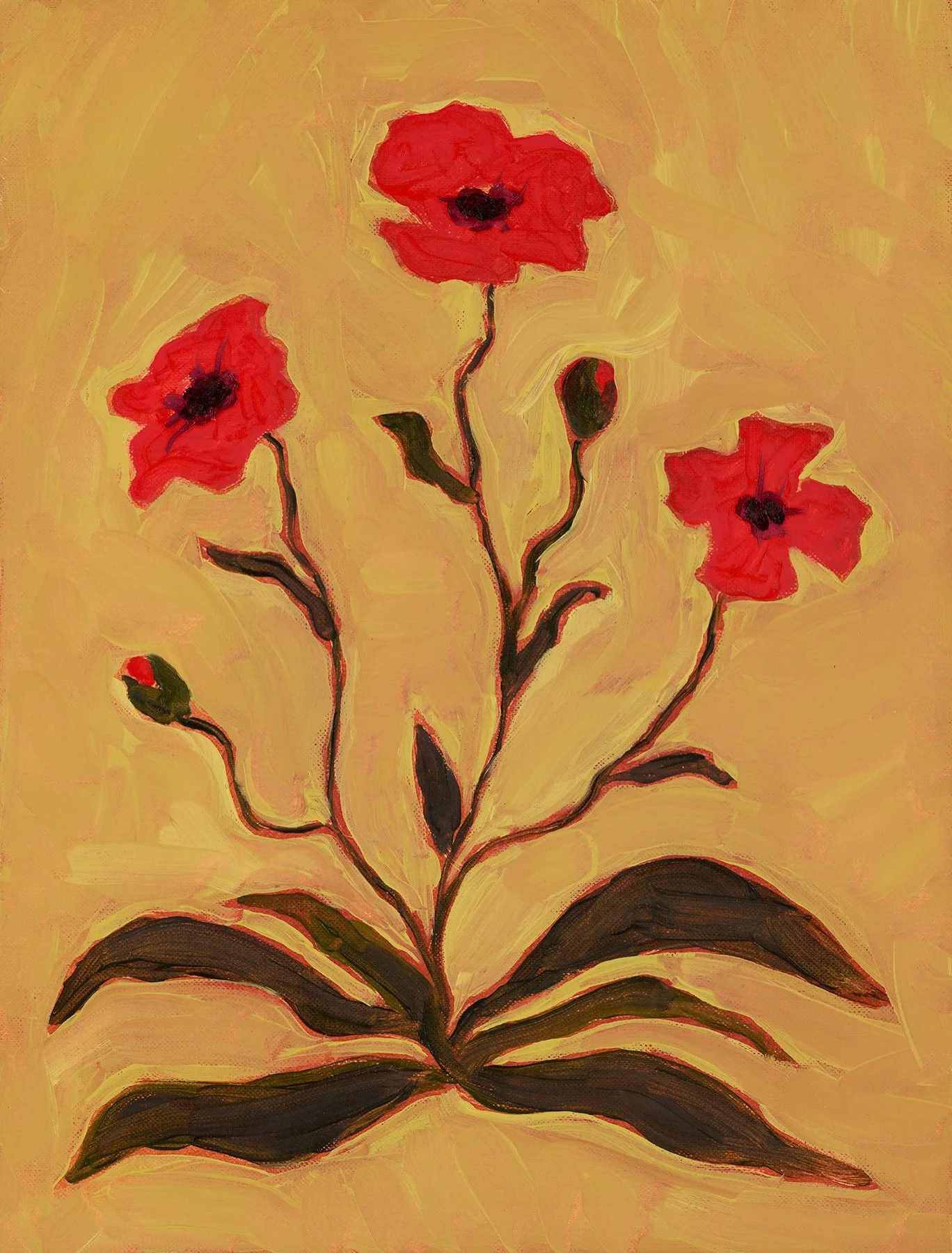 coquelicots d&rsquo;Orquevaux / poppies of orquevaux, 2025

oil on paper
11x14

painted during my artist residency in france, this little piece marks a shift toward a looser, more intuitive relationship with oil - moving away from realism, I let brus