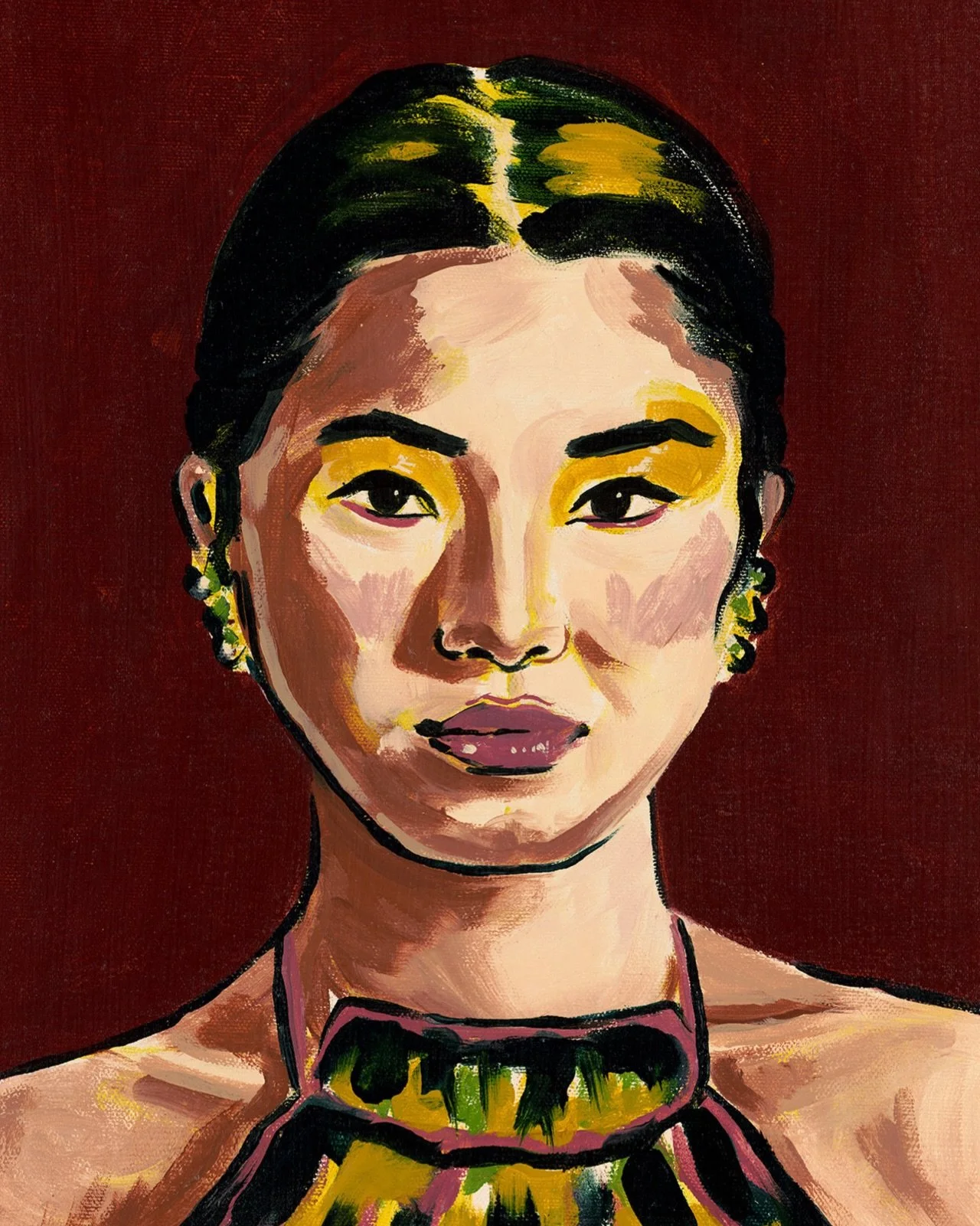 Fille en Rouge, 2025
Oil on canvas panel, custom frame
12.5x15.5&rdquo;
Sold

#figurativeart #portraitpainting #losangelesartist