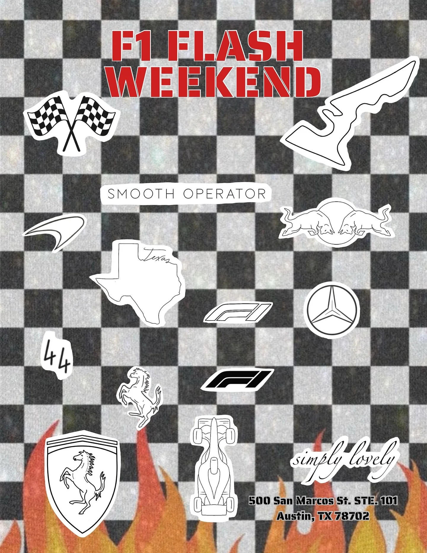 π F1 Flash Weekend Rules!
πNo appointments — first come, first served.
πDesigns are set, no changes or custom requests.
πPlacement at artist’s discretion.
Let’s keep it fast, clean, and fun — just like race day ποΈβ‘
Tex