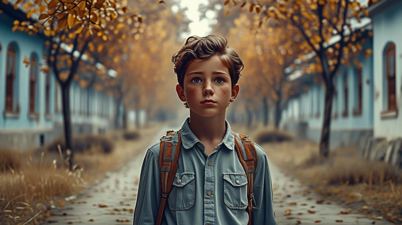 AI Image of a young boy walking a path by himself created by Bobby Mullins through Canva AI