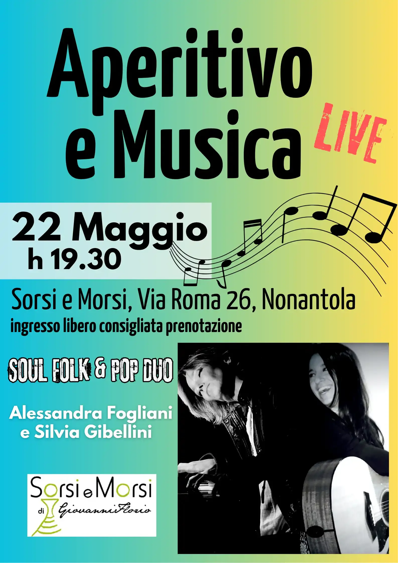 Serata Musica dal Vivo a Nonantola — Soul, Folk &amp; Pop Duo