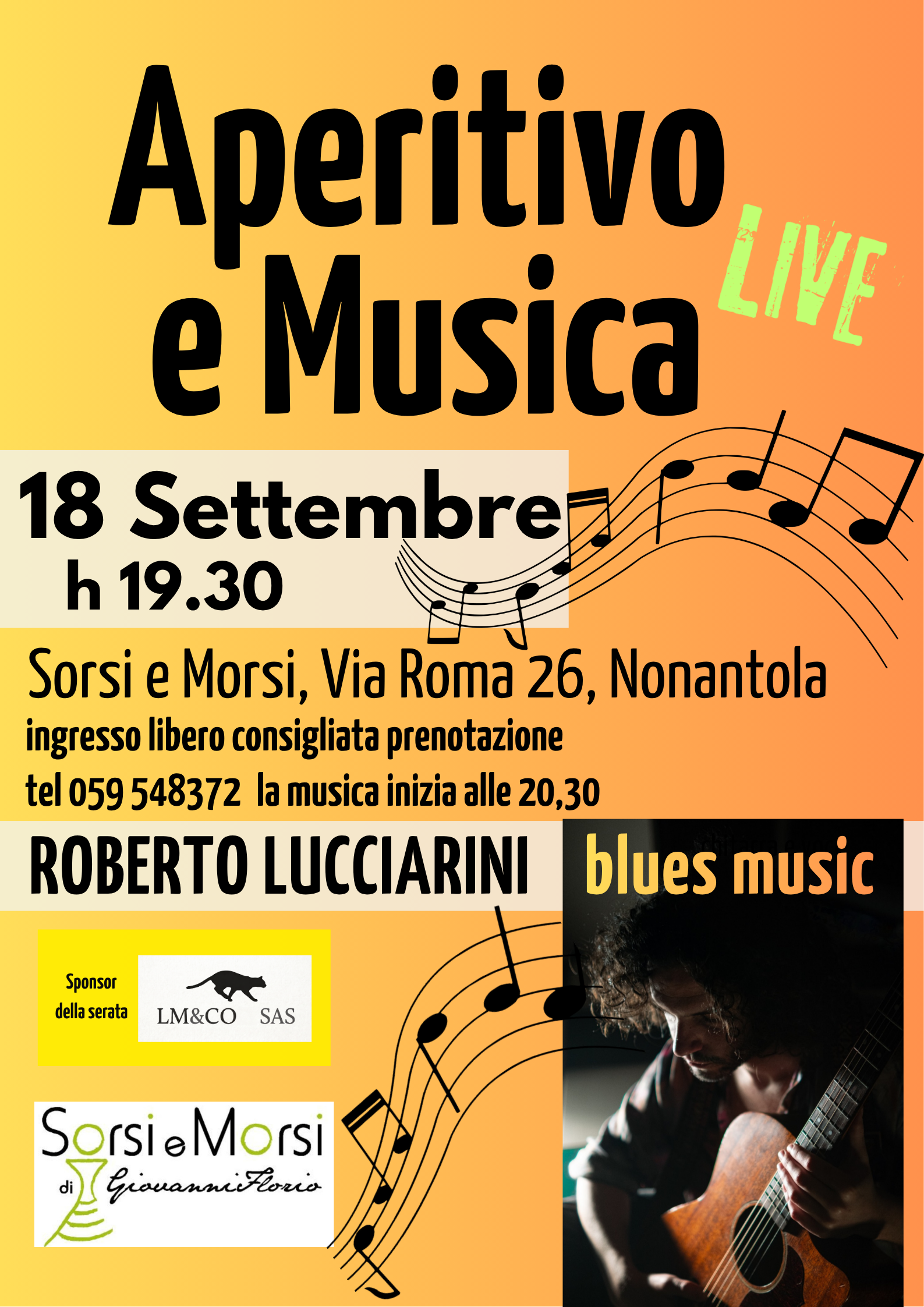 Aperitivo e Blues Music da Sorsi e Morsi a Nonantola