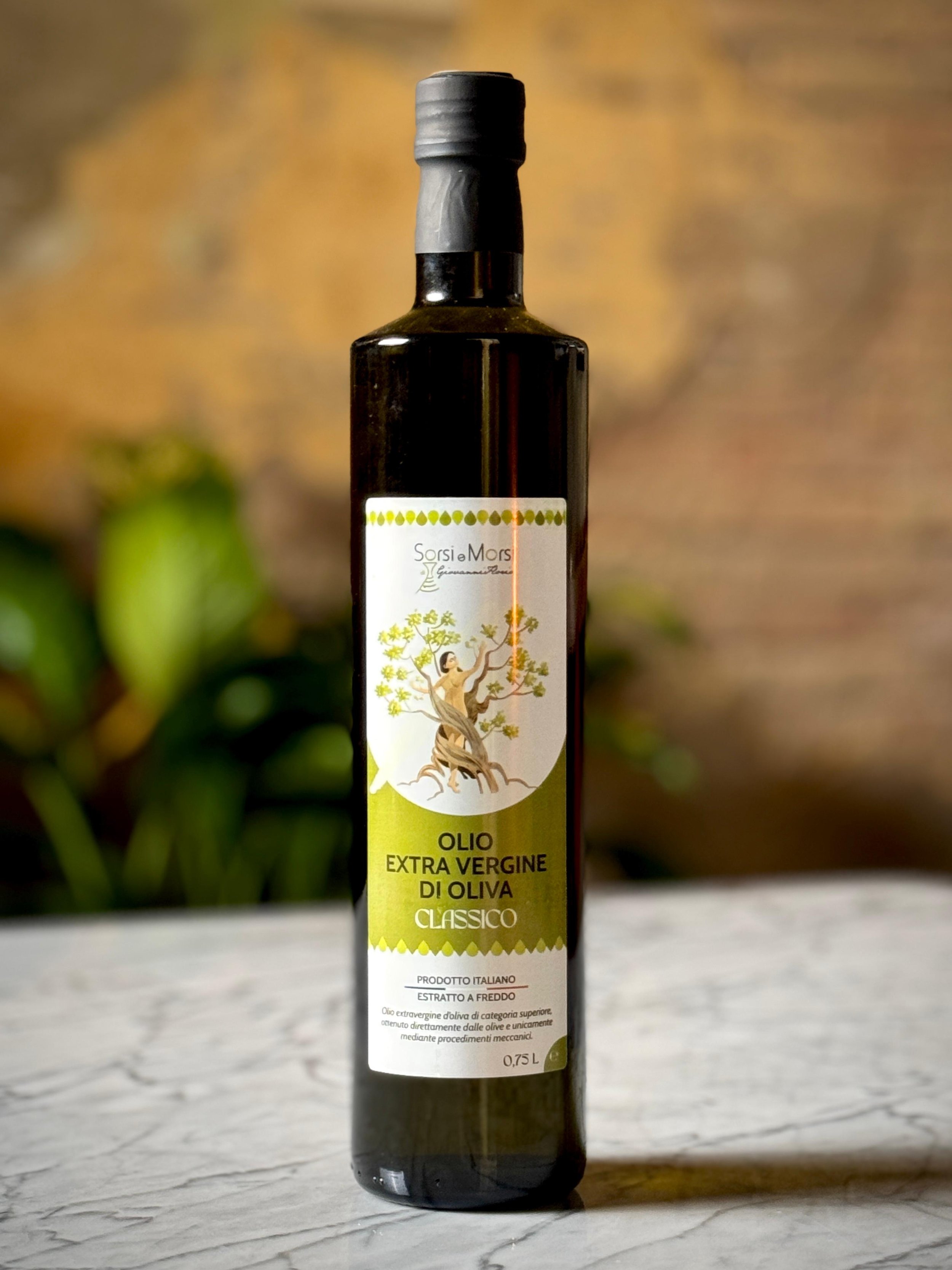 Bottiglia di olio extra vergine di oliva dal gusto Classico