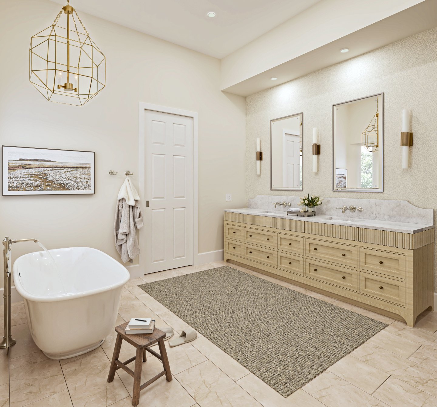Talk about a transformation 💫

This bathroom is the spa day we all need. It&rsquo;s sophisticated, luxurious and beautiful giving us all the feels.

Also - If these renderings look this amazing, I can&rsquo;t wait to see this project completed in re