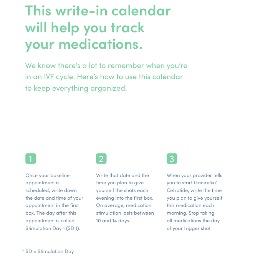       
  
   
 Doing one job very well 
 I was impressed by this IVF Medication Calendar by Highmark Health. It won the Fillable Materials category in the USA ClearMark Awards this year.  Simple pamphlet that makes it easier to self-administer meds  