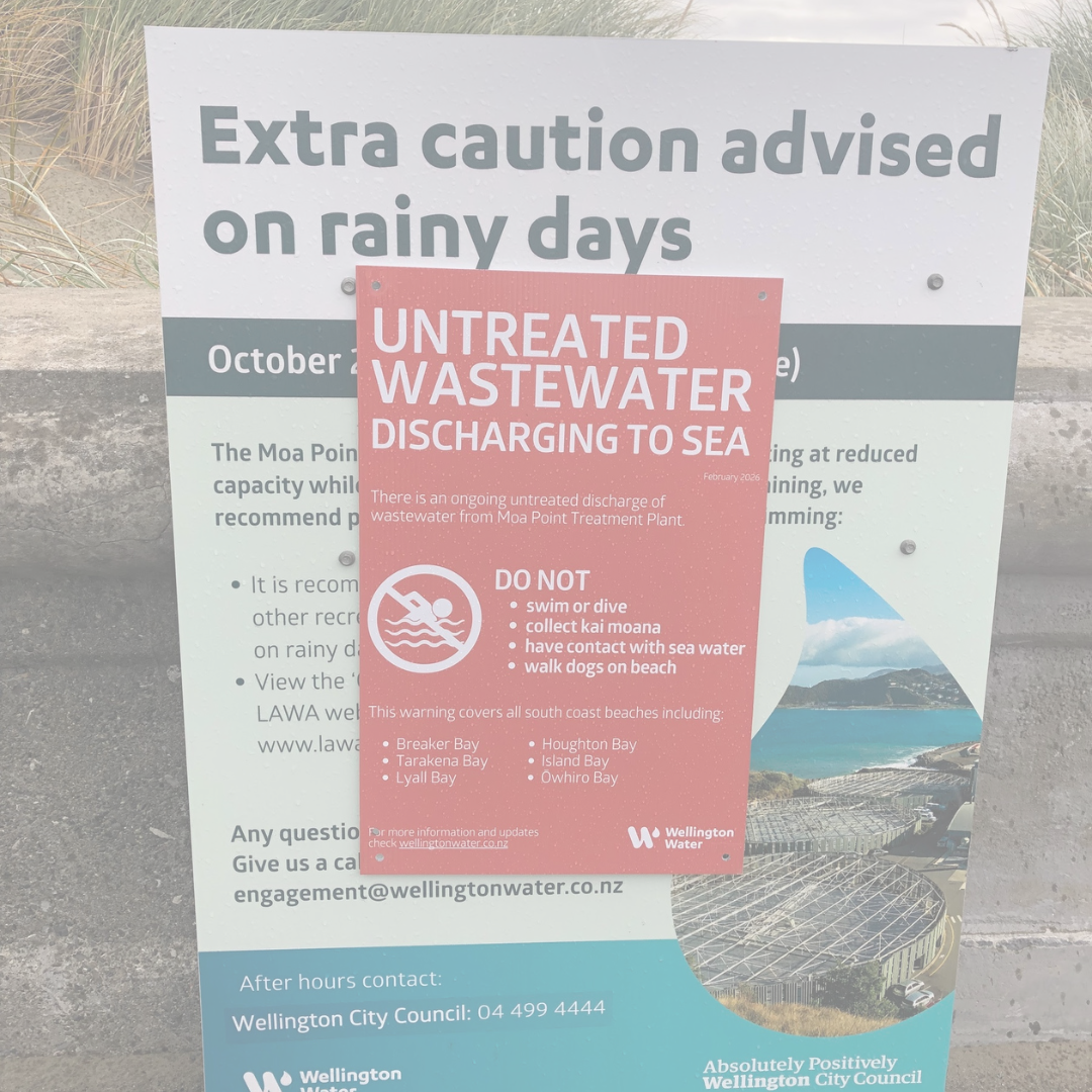       
  
    Example of getting to the point,&nbsp;and not  Same subject matter; different posters.  The first poster has been up in Lyall Bay, Wellington, for months now. It was made when there was a sewage problem but not a sewage disaster.  The p