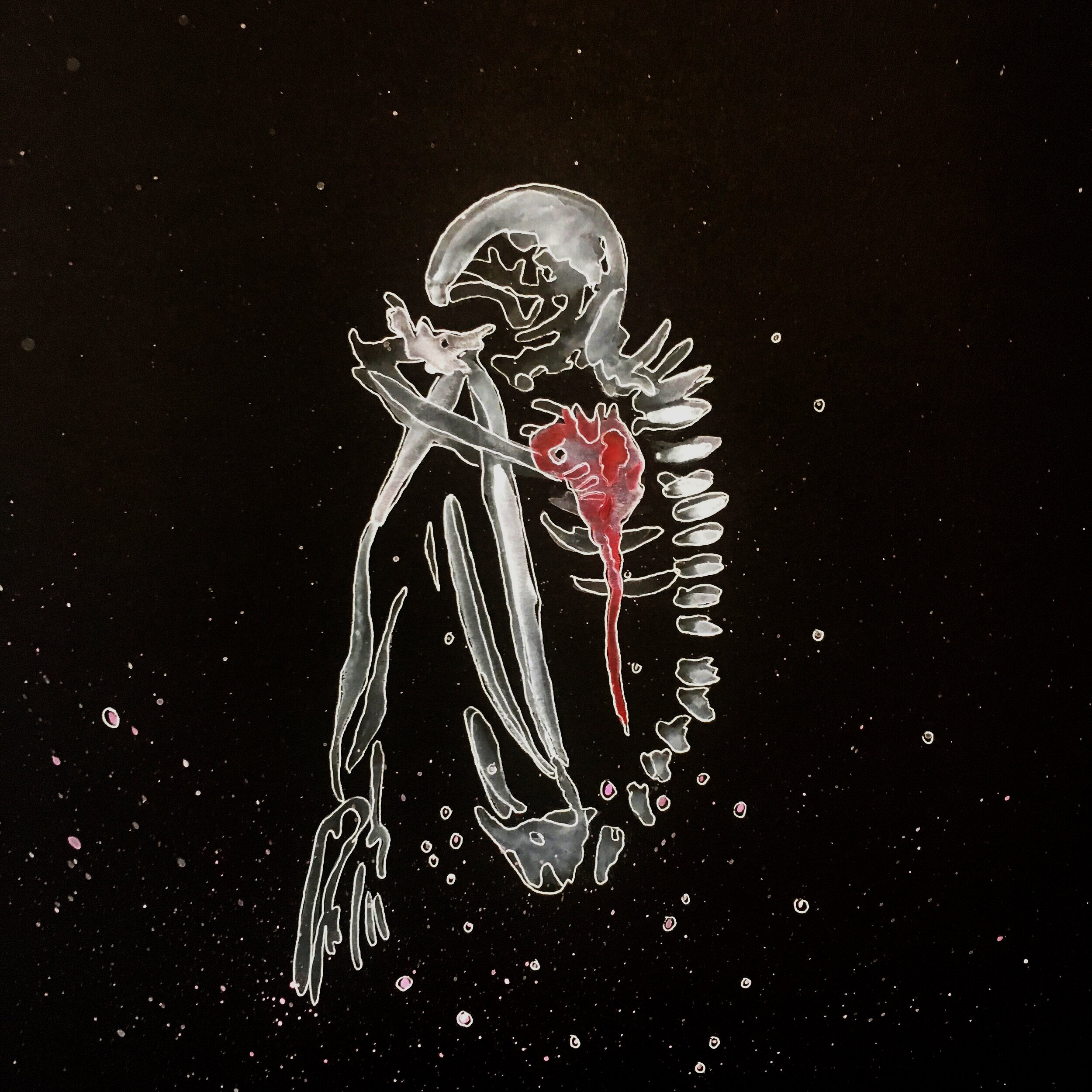 M O N D A Y, M O N D A Y / Ink and Pigment on acid free Fabiano Black/Black Paper / 42cm x 59,4m / 2019