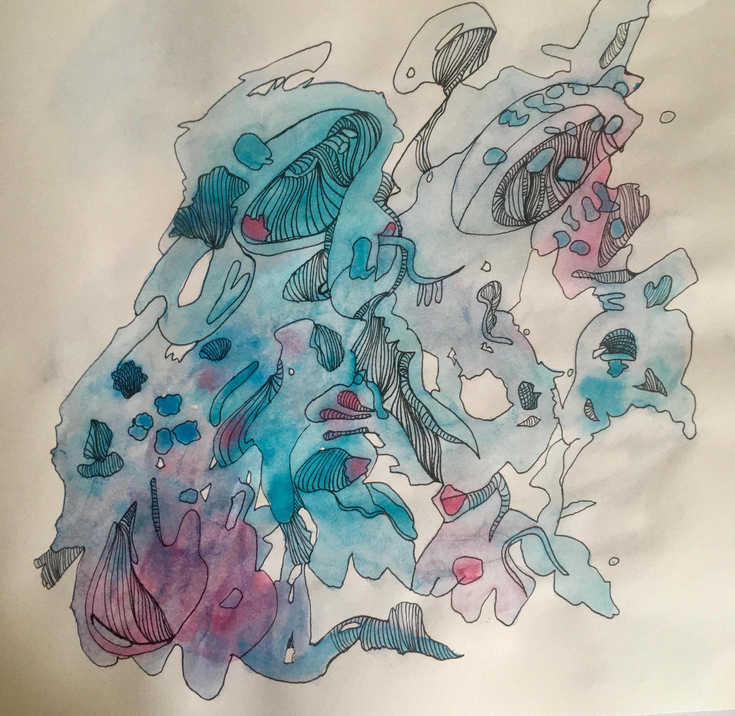 (SOLD) U F O S / Japanese Ink with Pigment on Paper / 30cm x 30cm / 2019