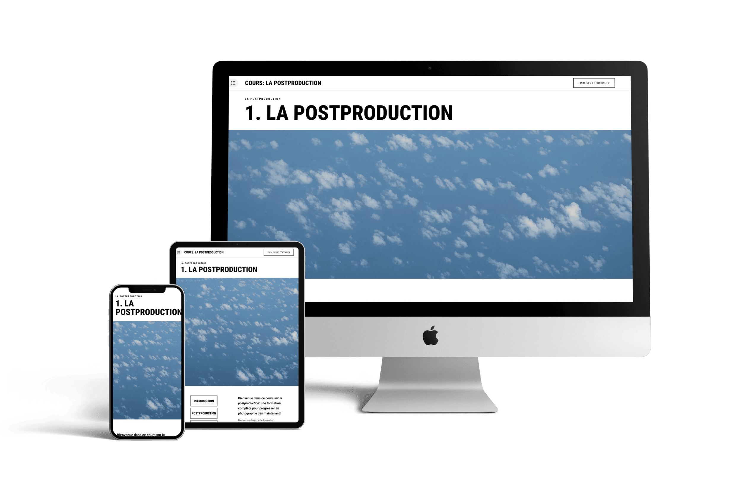 Mockup - cours de photographie: la postproduction