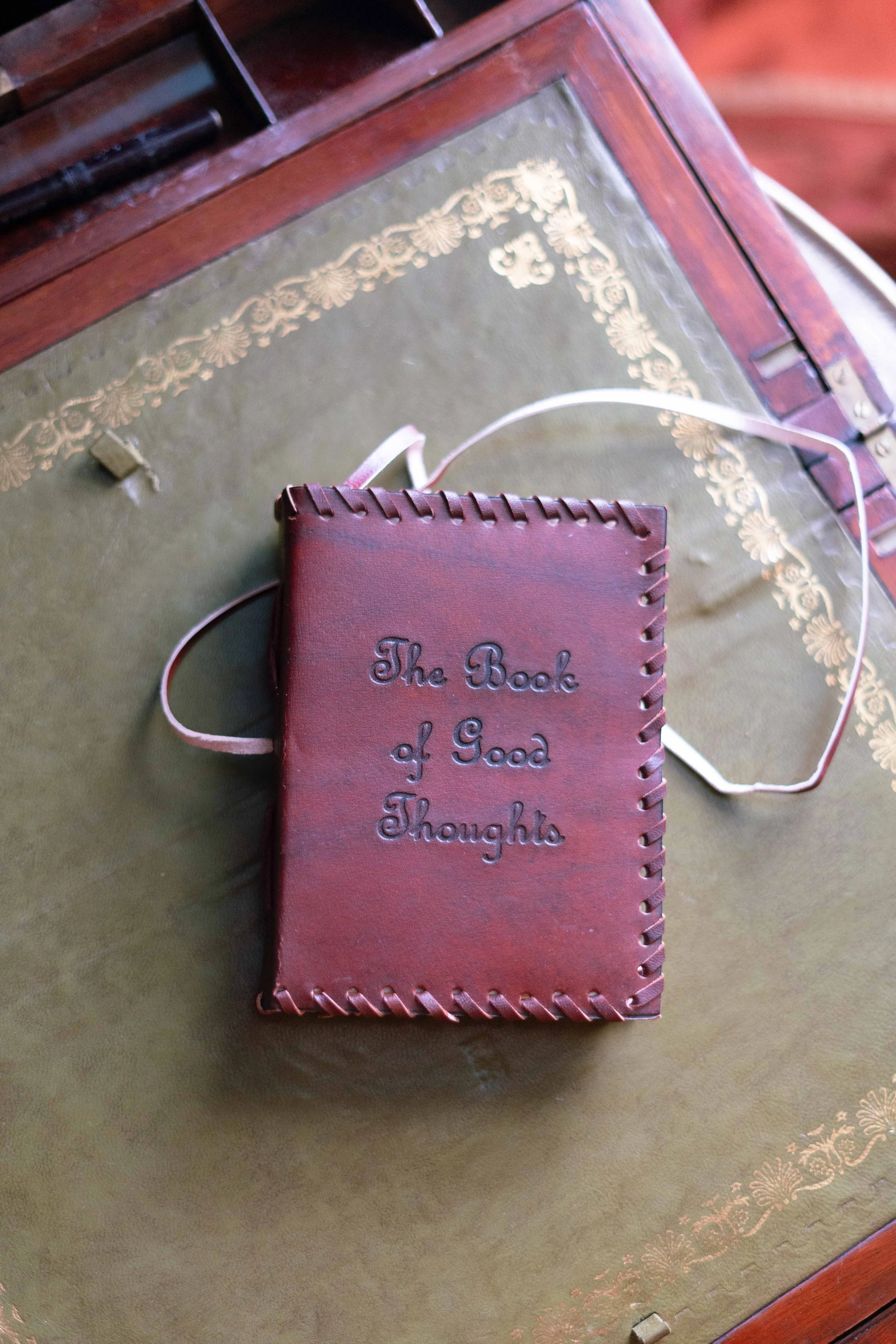 Leather Book of Thoughts with Wrap Notebook (6x4")