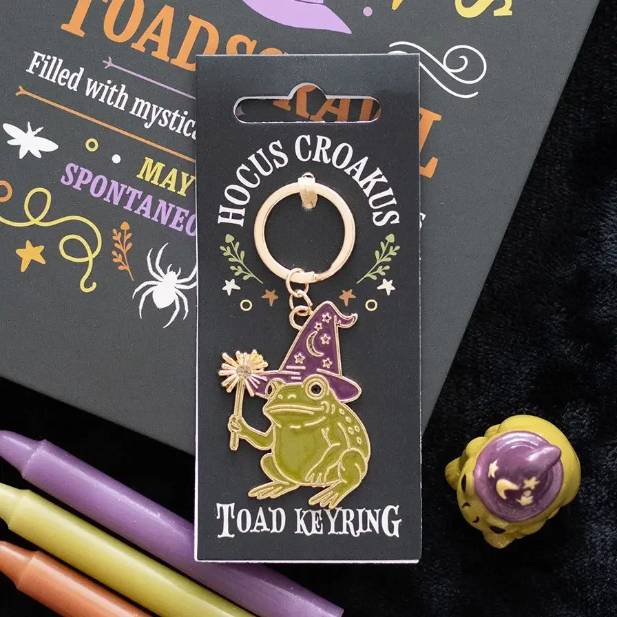 Hocus Croakus Magic Toad Halloween Keyring