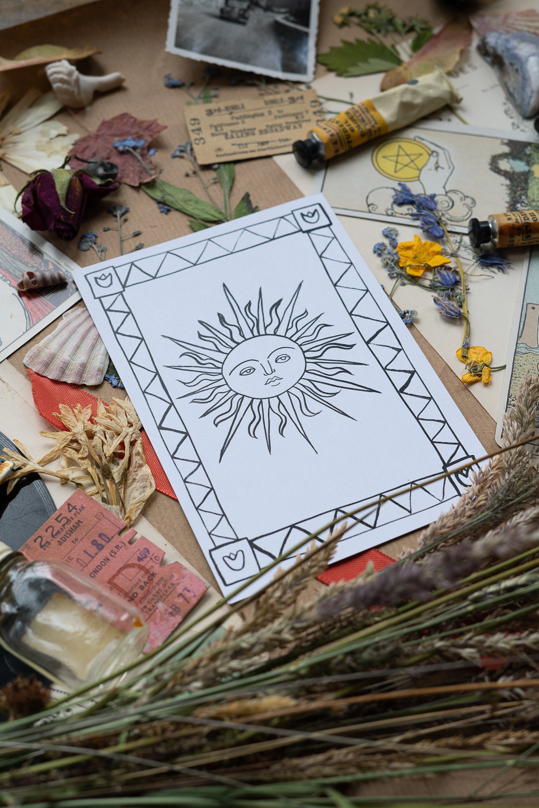 Sun with Border Postcard
