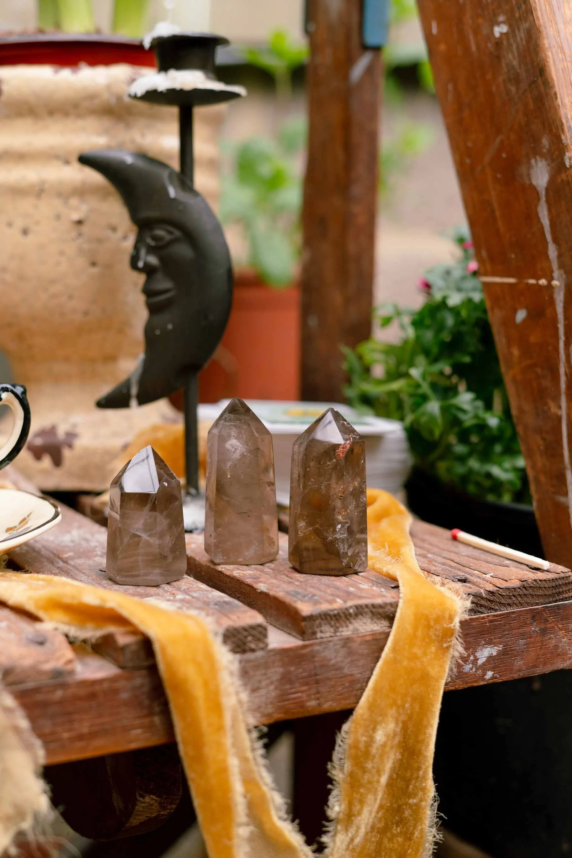 Dark Smoky Morion Quartz Towers — Madagascar