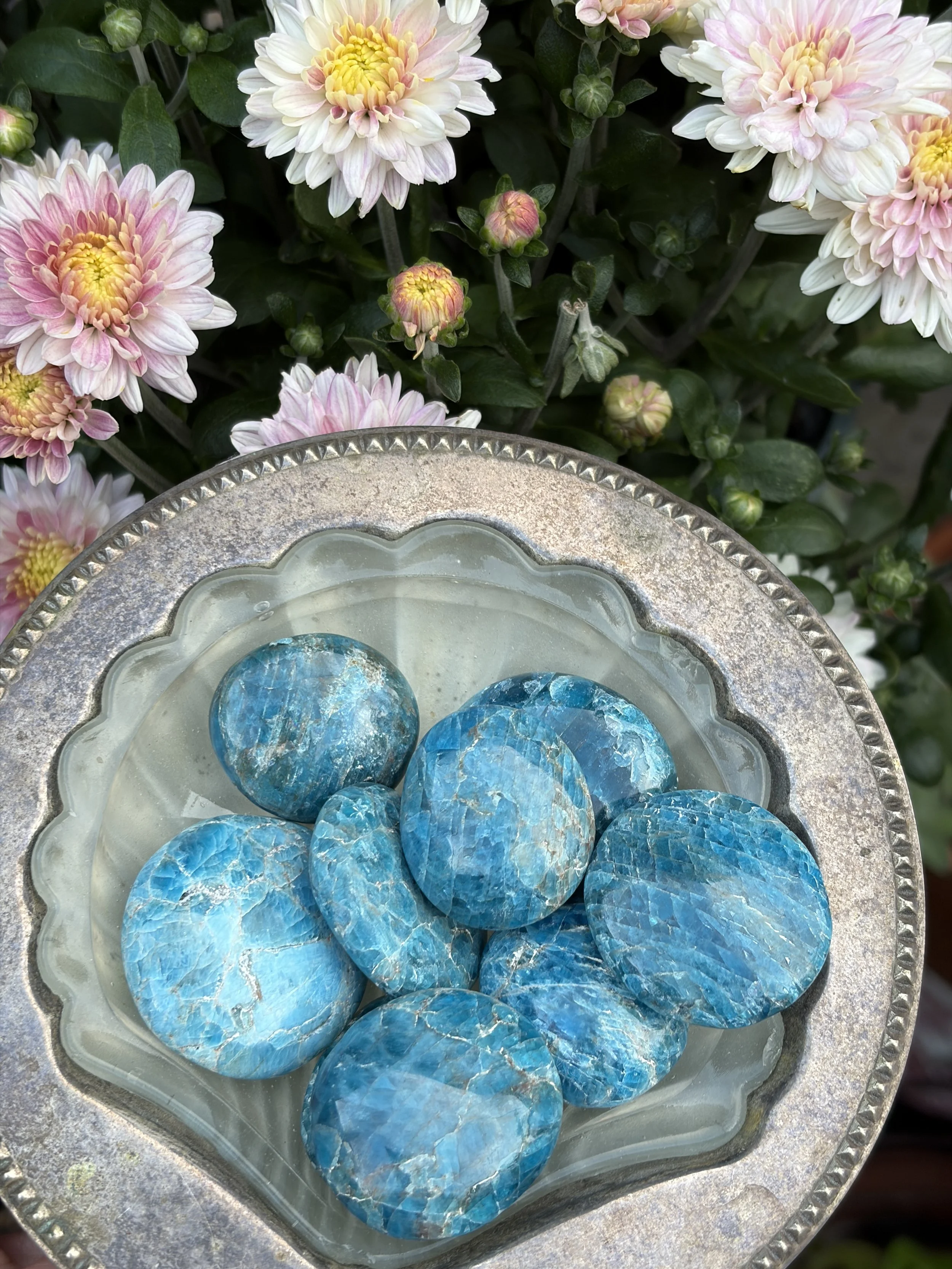 Blue Apatite Palm Stones