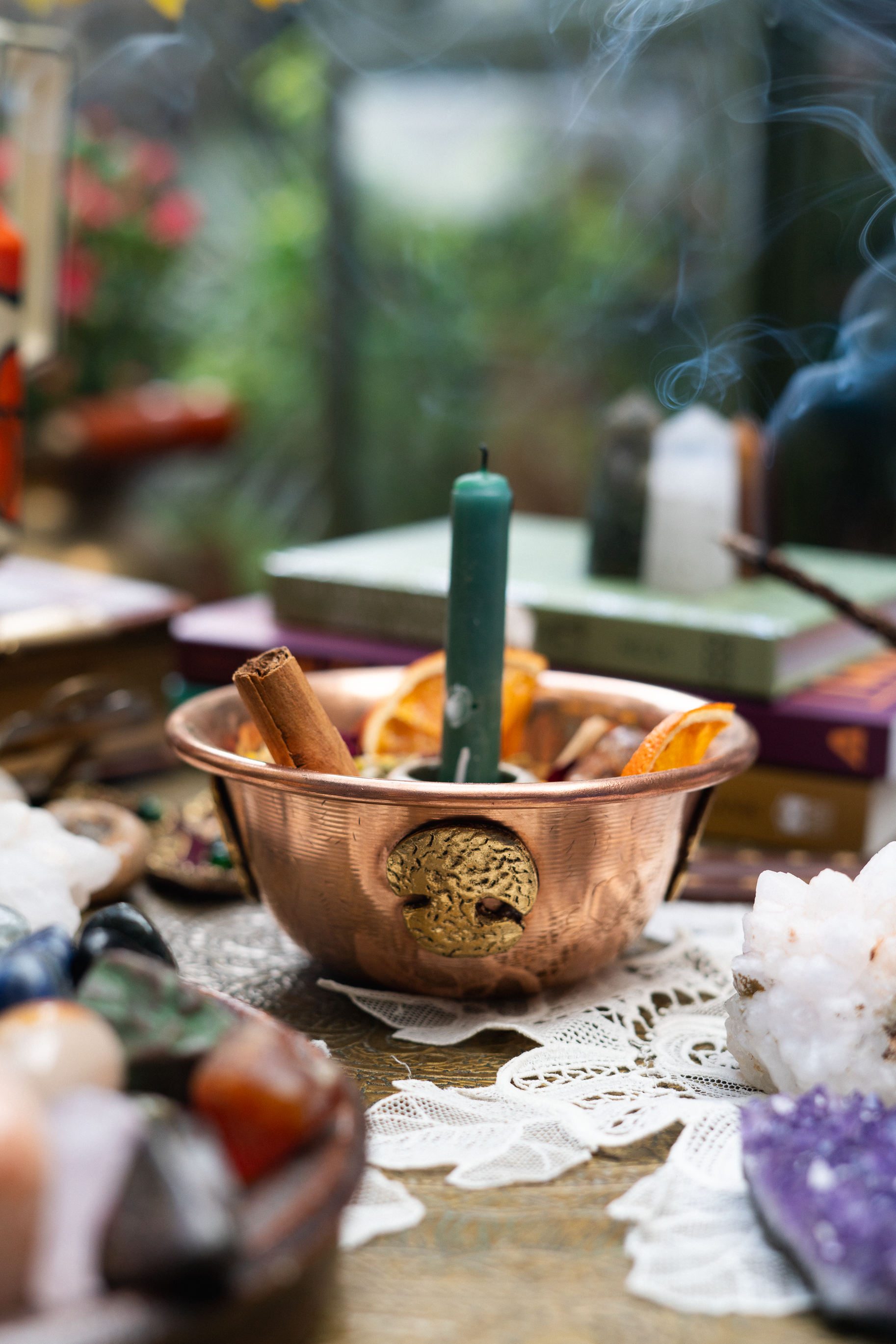 Copper Ritual Bowl with Tree of Life 12x5cm