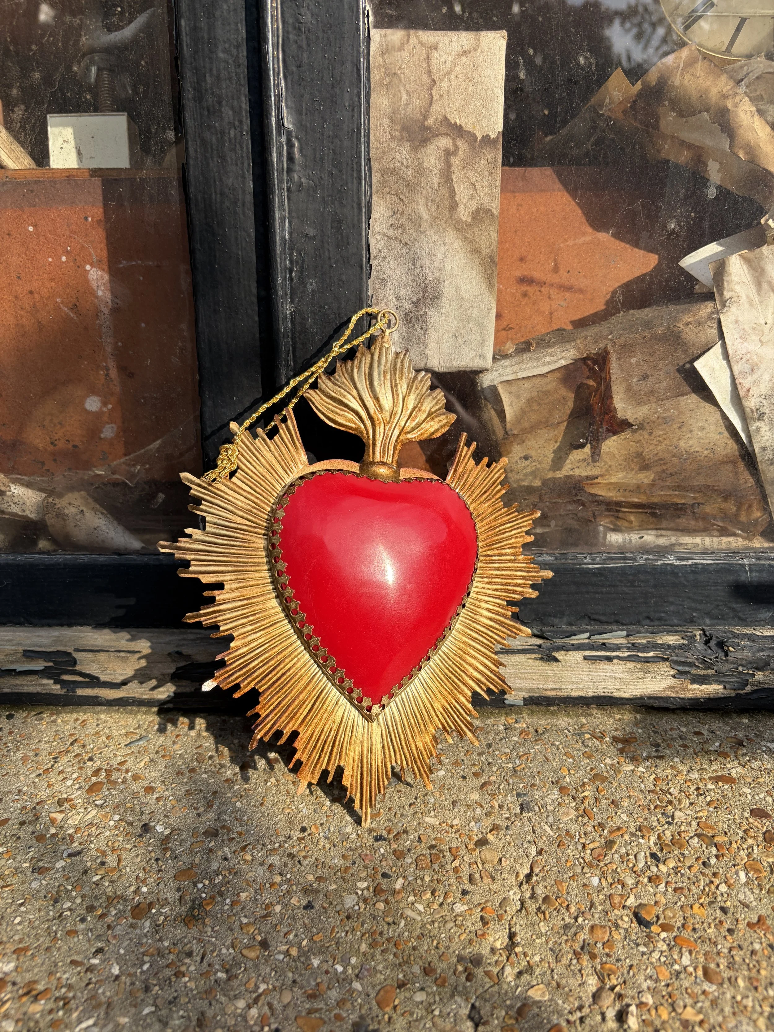 Flaming Red Ex-Voto Heart