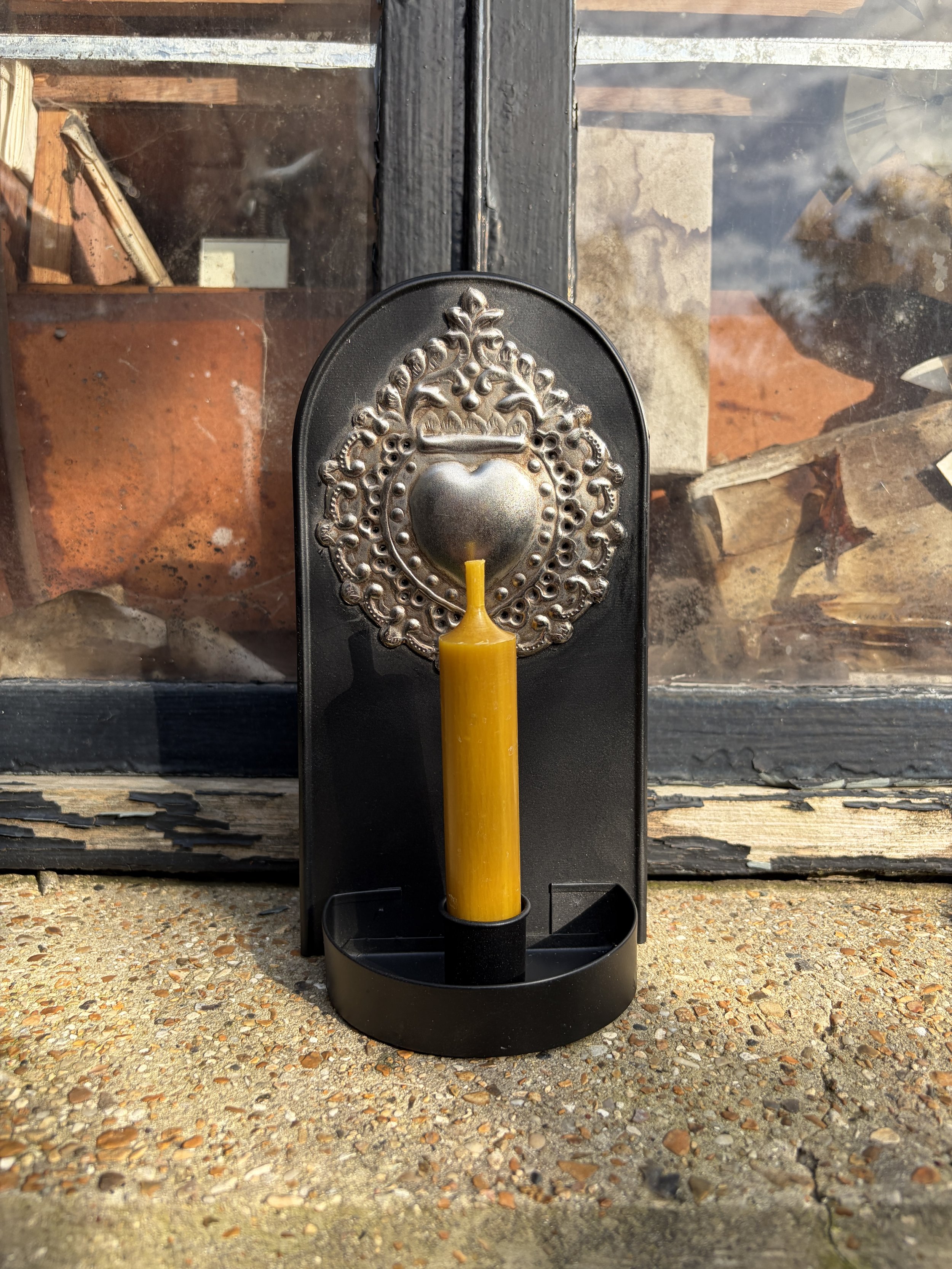 Candle Holder with Ex Voto