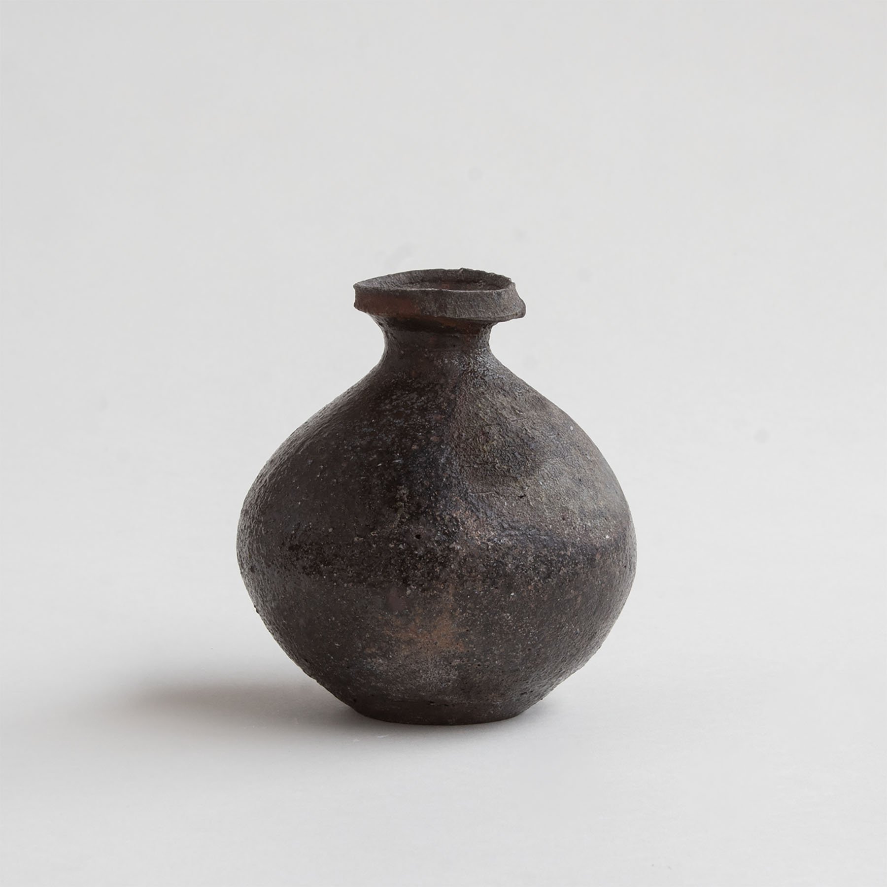 Bottle; woodfired, earthenware, local clay