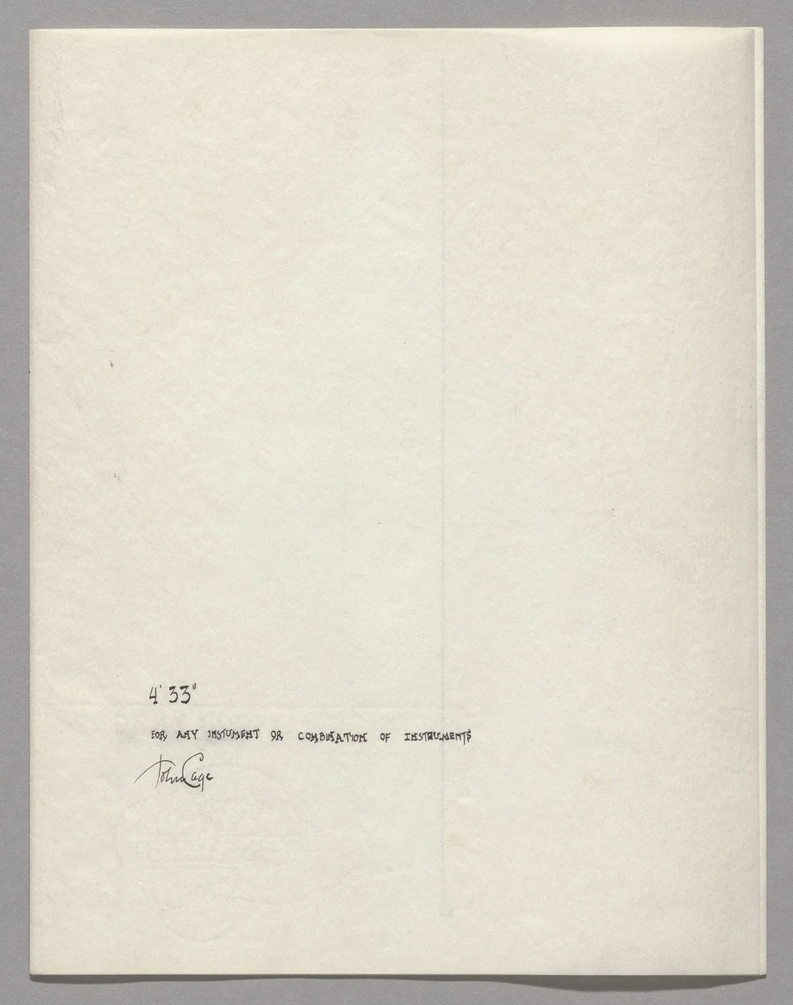 "4'33" (In Proportional Notation)" by John Cage, 1952/1953