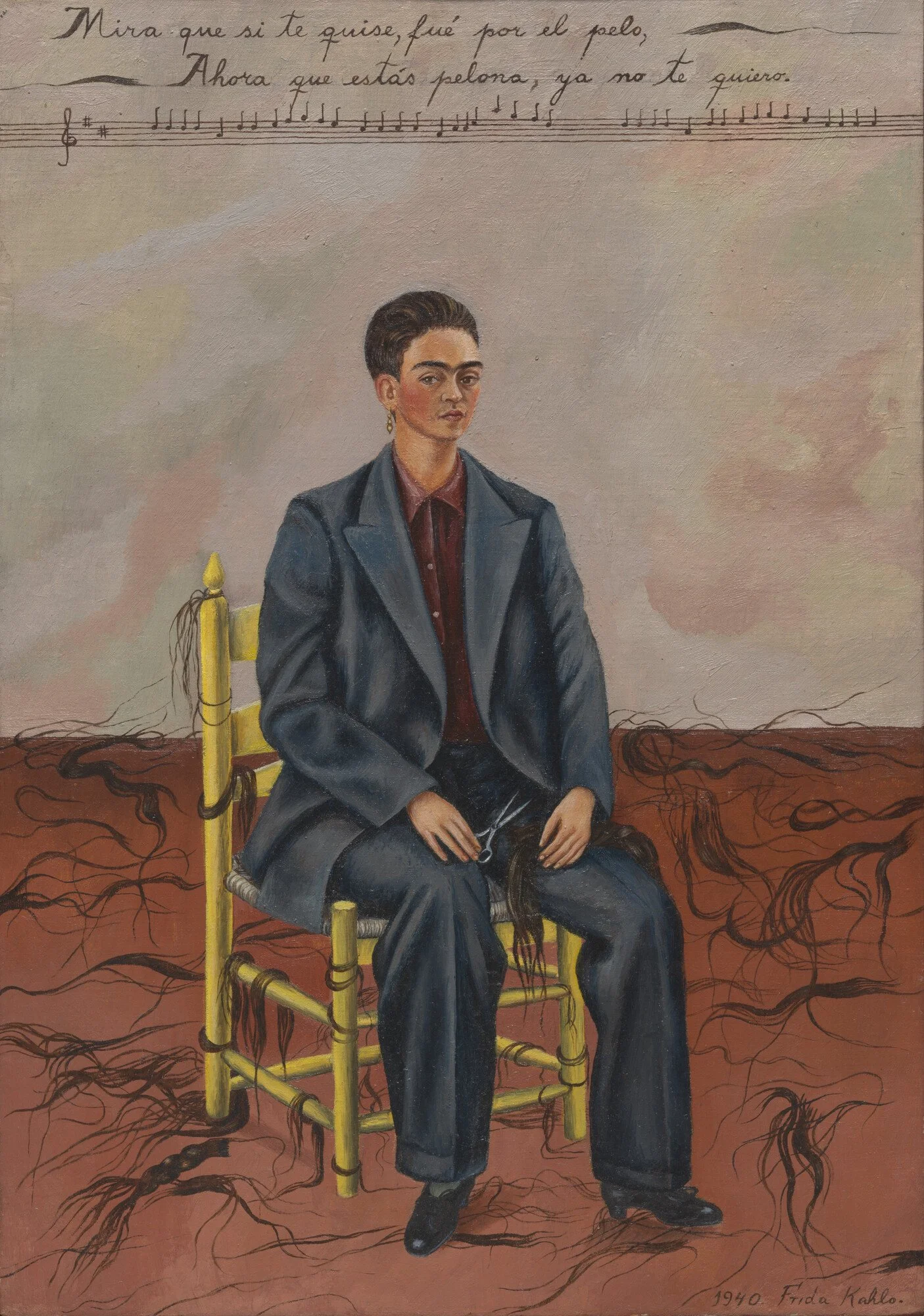 'Self-Portrait with Cropped Hair' by Frida Kahlo, 1940
