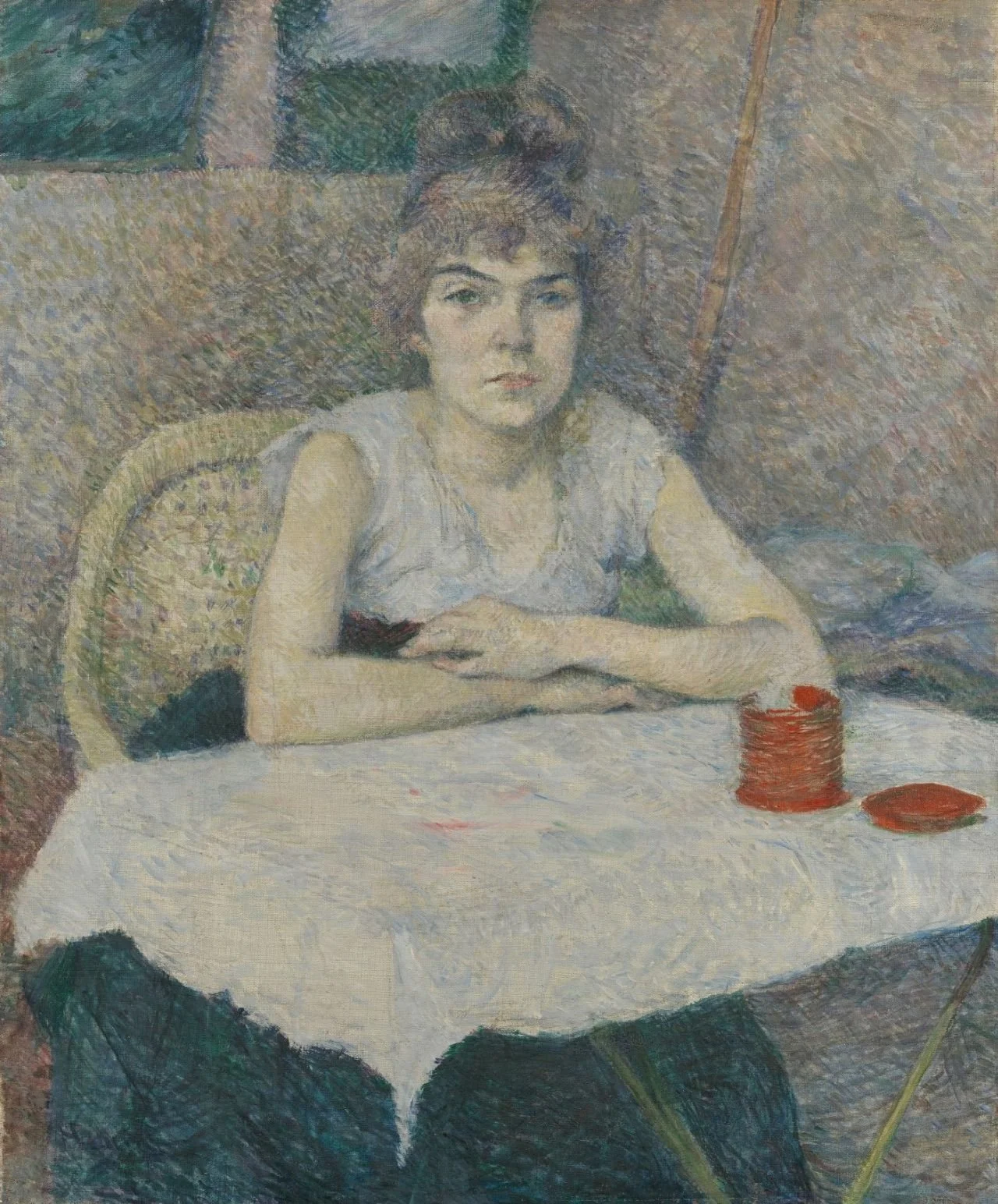 "Young Woman at a Table, 'Poudre de riz'" by Henri de Toulouse-Lautrec, 1887