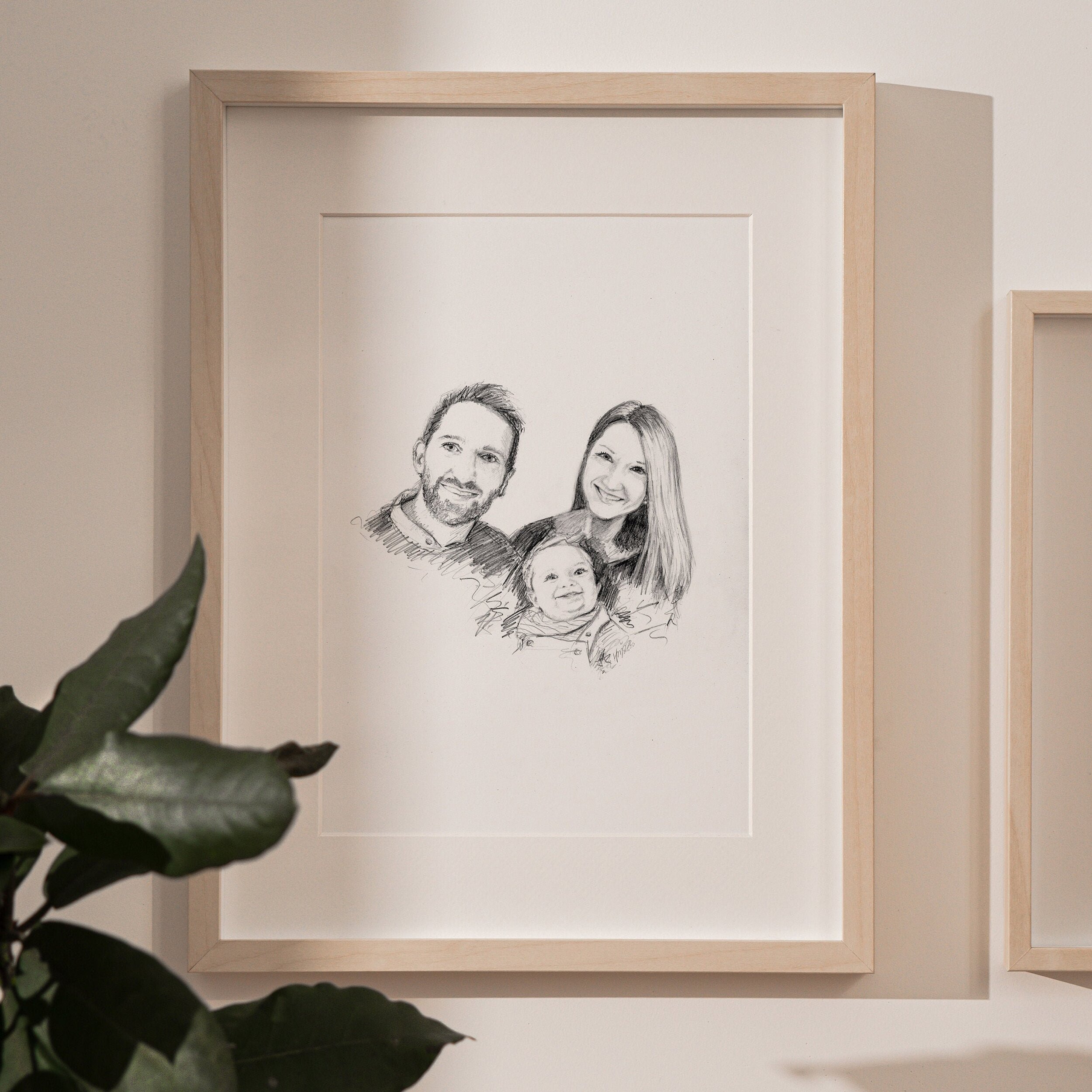 Family Portrait for Mum Hand Drawn portrait for Mothers Day Personalised Mother's Day Portrait Framed family Print Mothers Day Print
